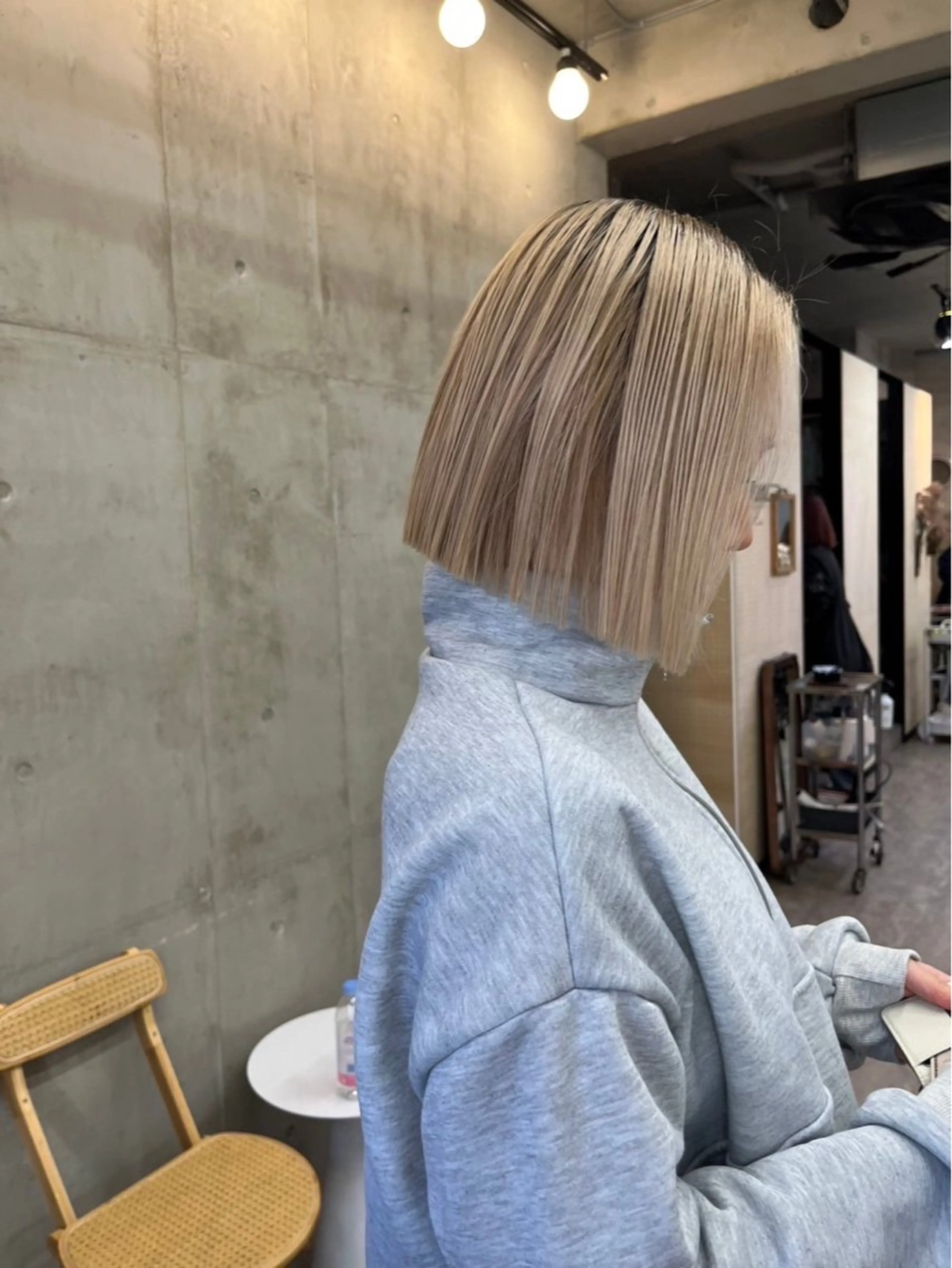 ショート カラー 切りっぱなしボブ ボブ カット SALT WATER　恵比寿所属・ボブ／ハイトーン🌟 ／HARUKA🍒のヘアスタイル