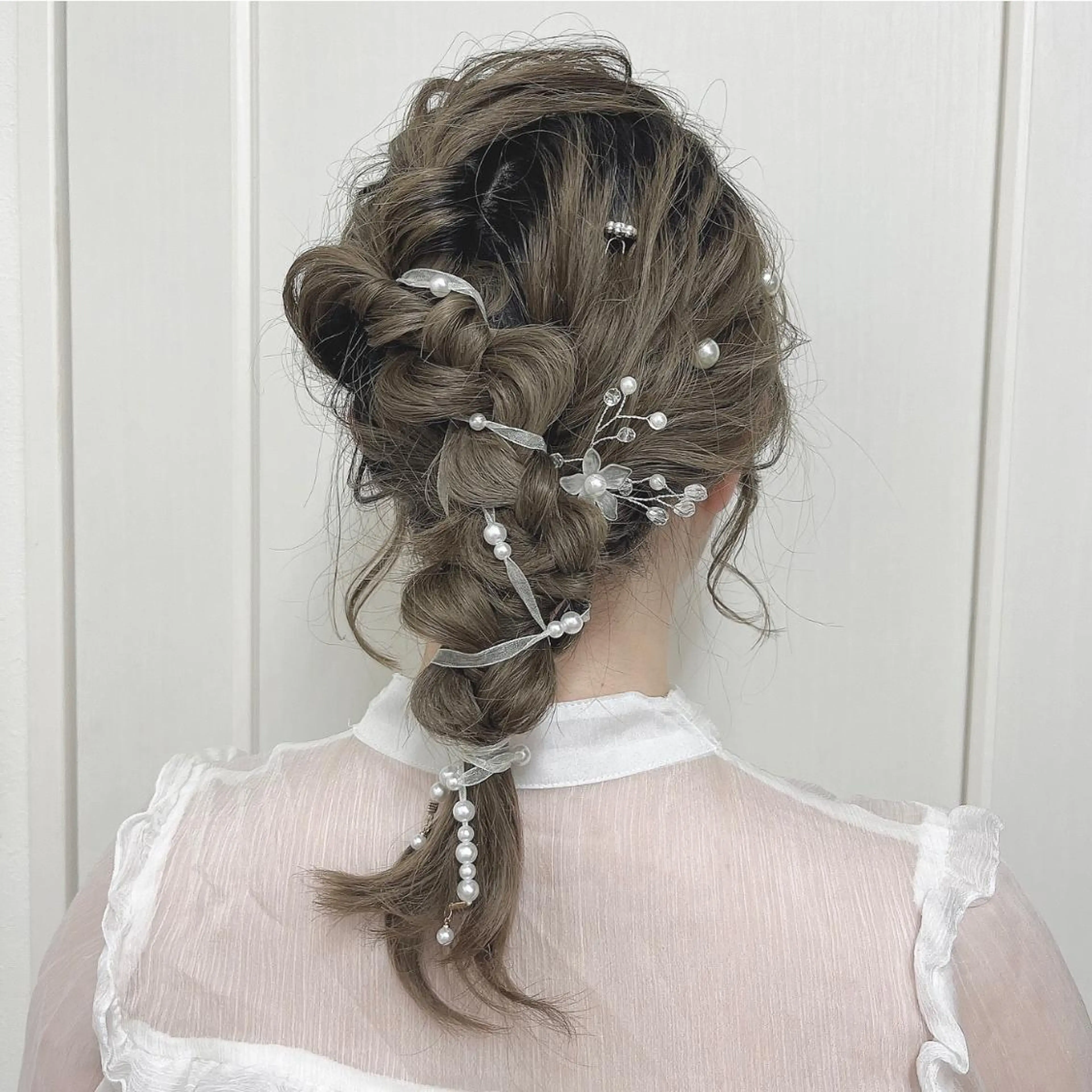 ロング ヘアアレンジ 結婚式・ブライダル オシャマヘアーCinQ二川店所属・大嶽 楓のヘアスタイル