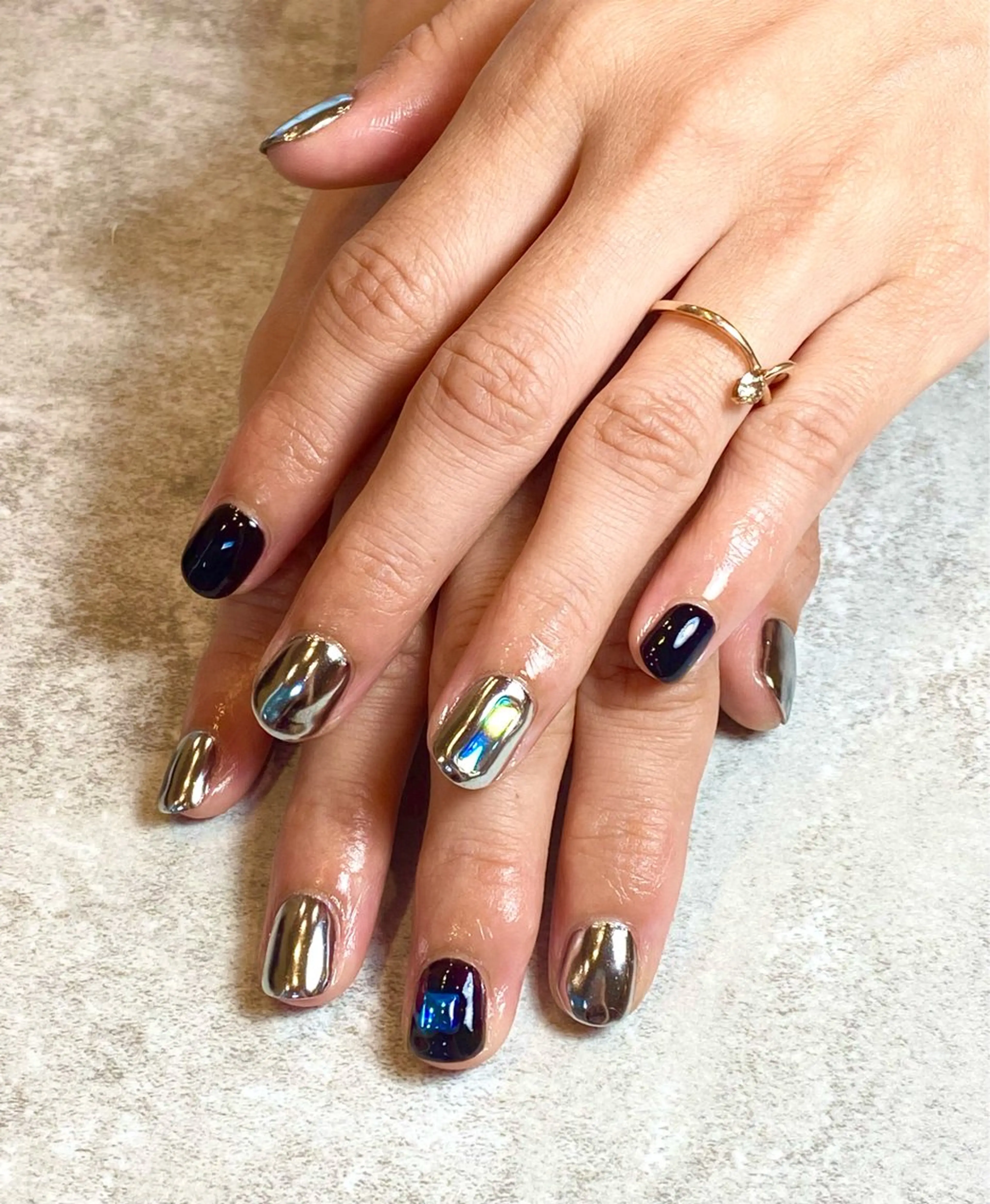 ネイル ジェルネイル ミラーネイル ハンドネイル Narumi nailのネイルデザイン
