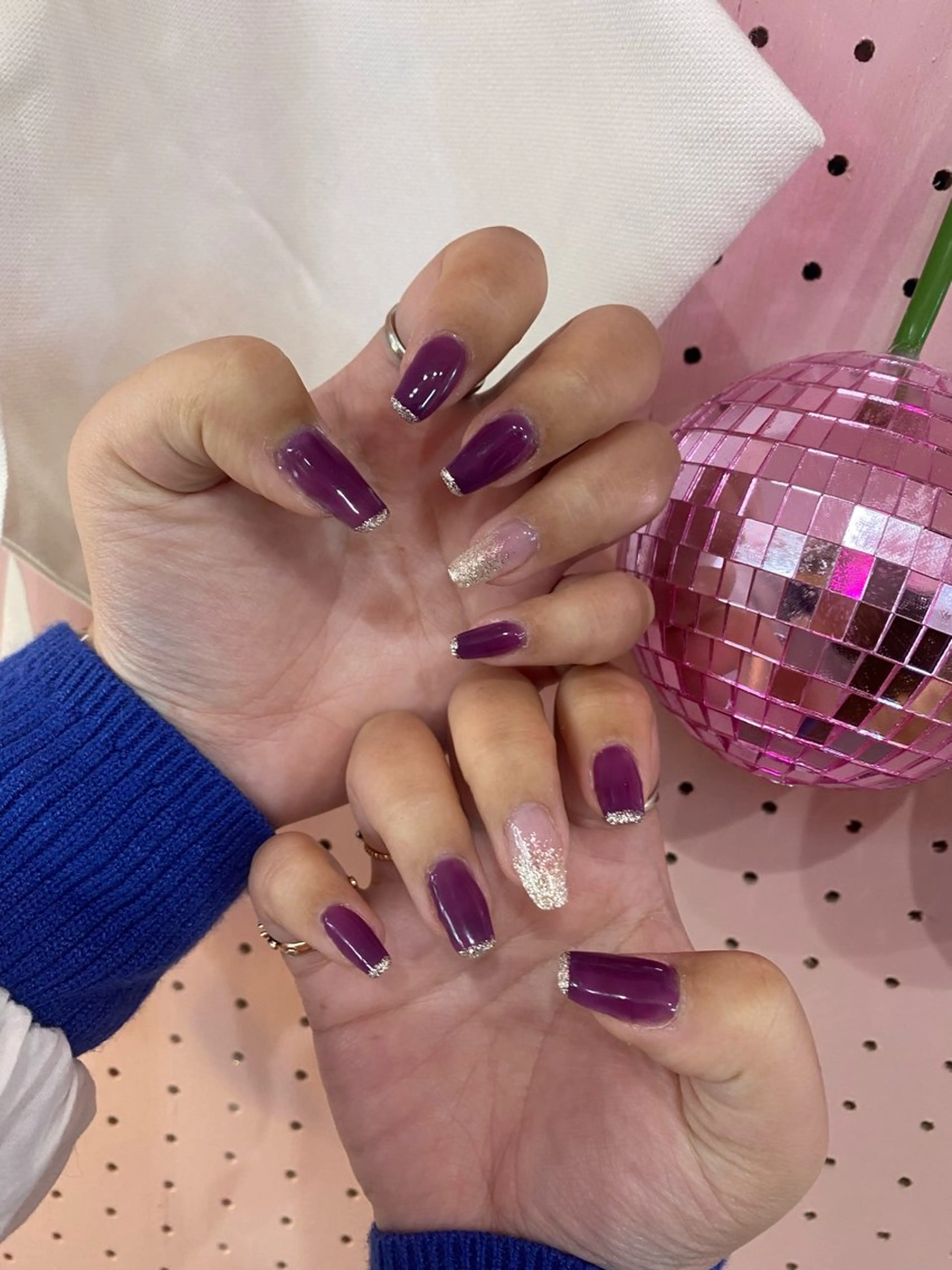 ネイル 長さ出し グラデーション ラメ(グリッター) ラメグラデーション ワンカラーネイル Sensi Nail所属・ツチヤ ユキナのネイルデザイン