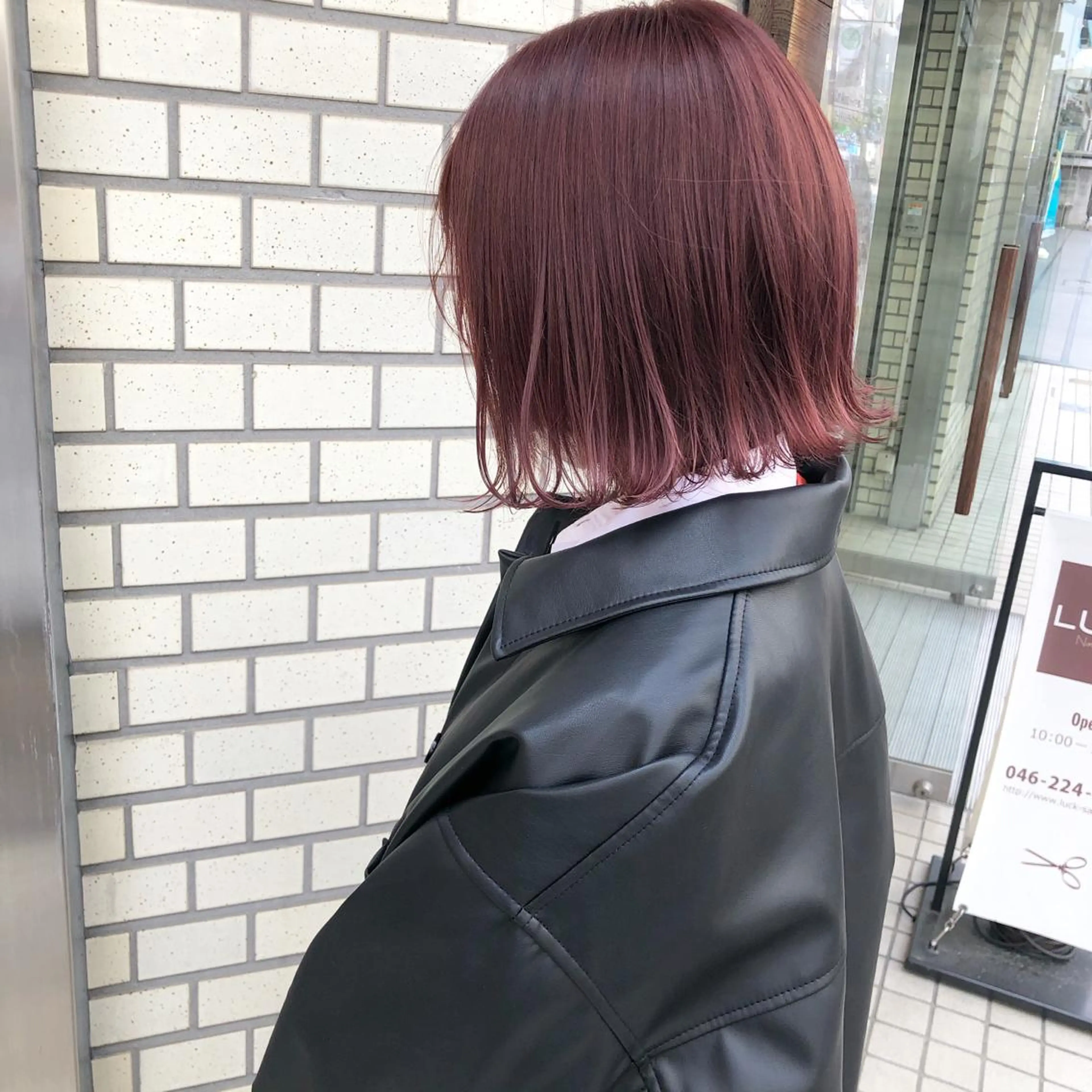 ミディアム カラー パーマ ヘアアレンジ ベージュカラー ピンクカラー ピンクベージュ ヘアカラー LUCK本厚木 浦住 貴大のヘアスタイル