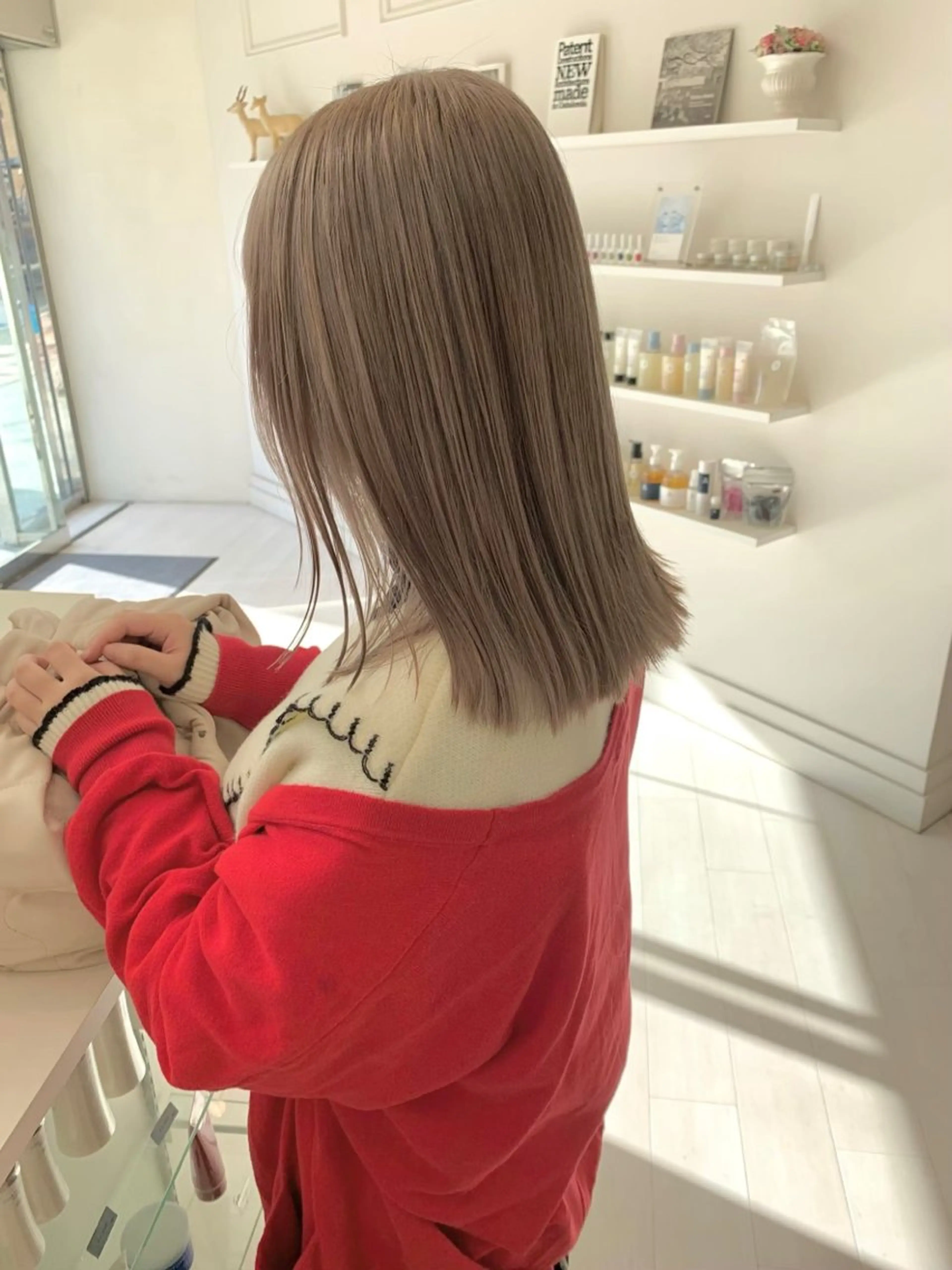 セミロング カラー ヘアカラー ParveMix🍀 藤原愛未のヘアスタイル