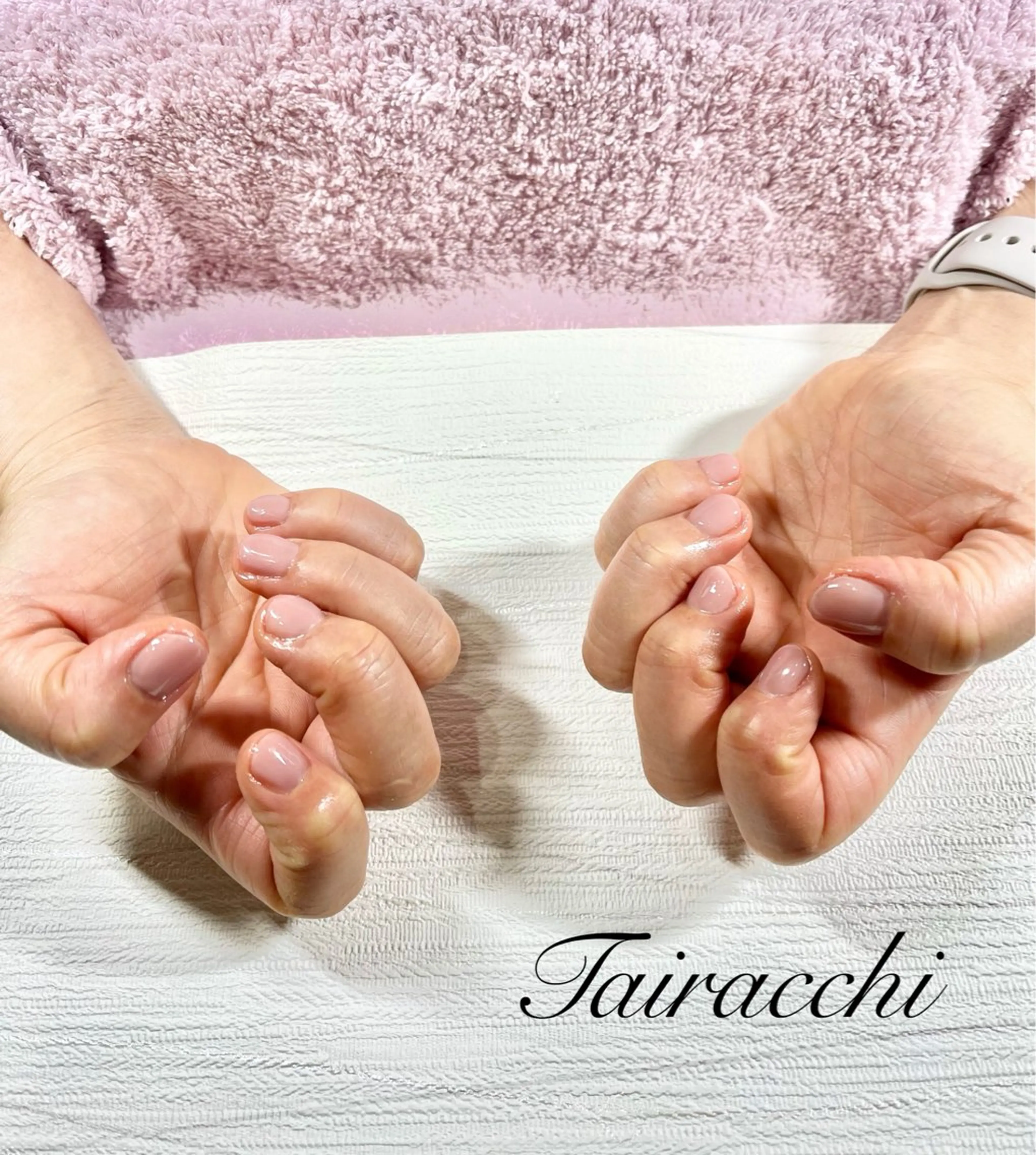 ネイル ラメ(グリッター) ピンク ショートネイル ハンドネイル Tairacchi ﾀｲﾗｯﾁのエステ・リラクイメージ