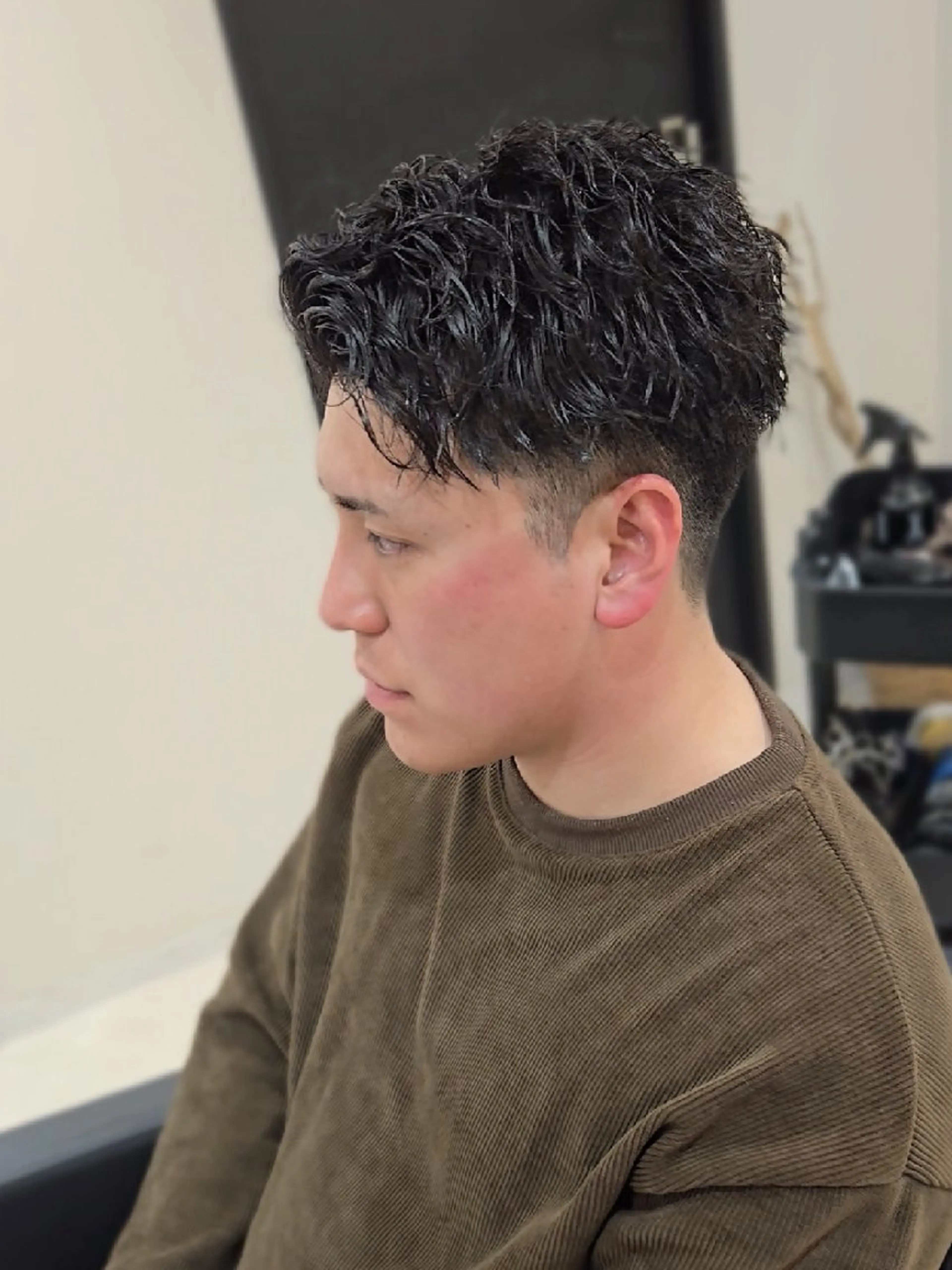 メンズ ショート パーマ メンズパーマ カット パーマ ヘアセット Lapis 名古屋駅前店所属・LEN名古屋/パーマ メンズ特化美容師のヘアスタイル