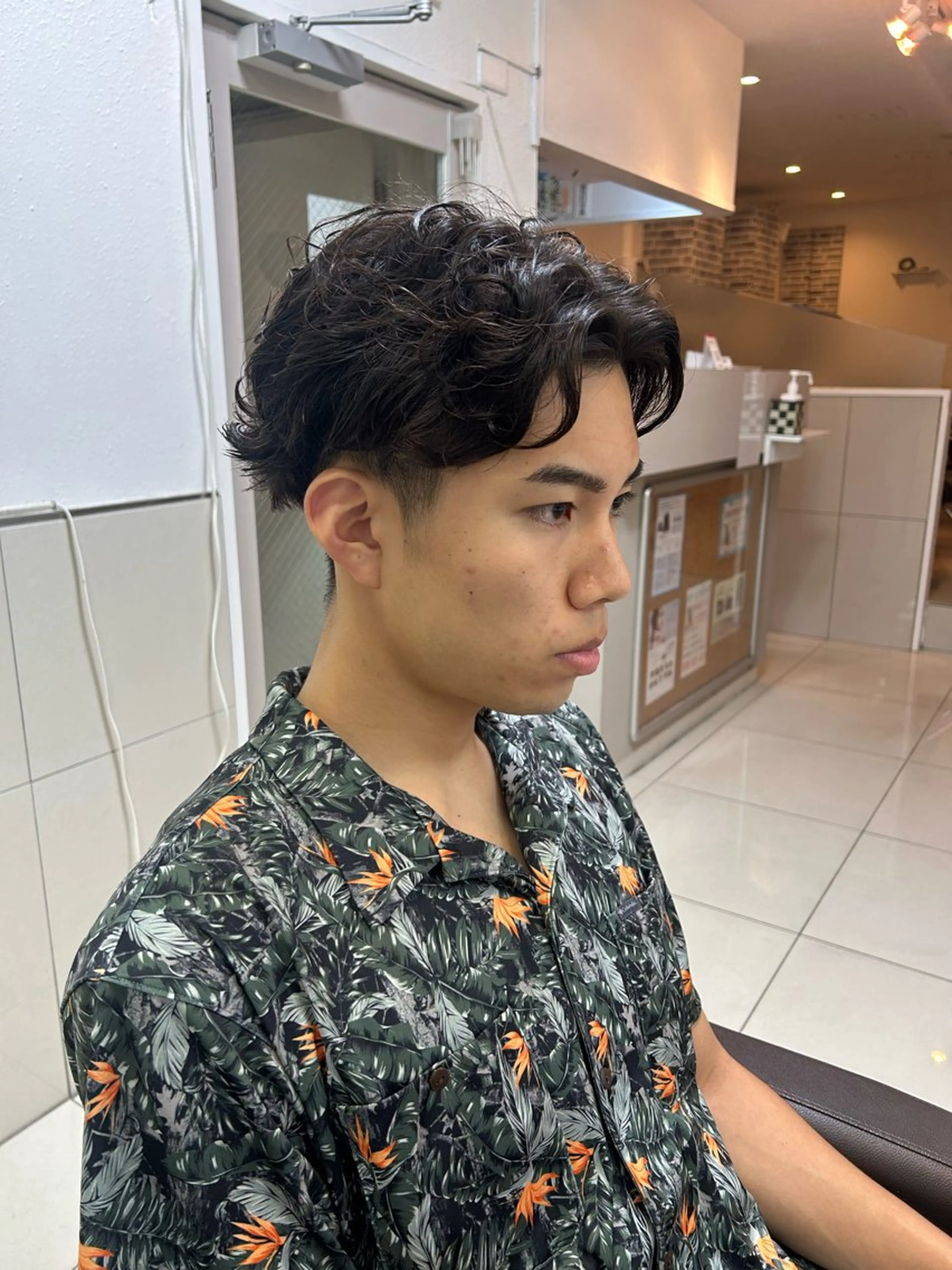 ショート パーマ メンズ センターパート マッシュ メンズパーマ ニュアンスパーマ カット パーマ 【メンズ大得意🔥】 ＭＡＳＡＫＩのヘアスタイル