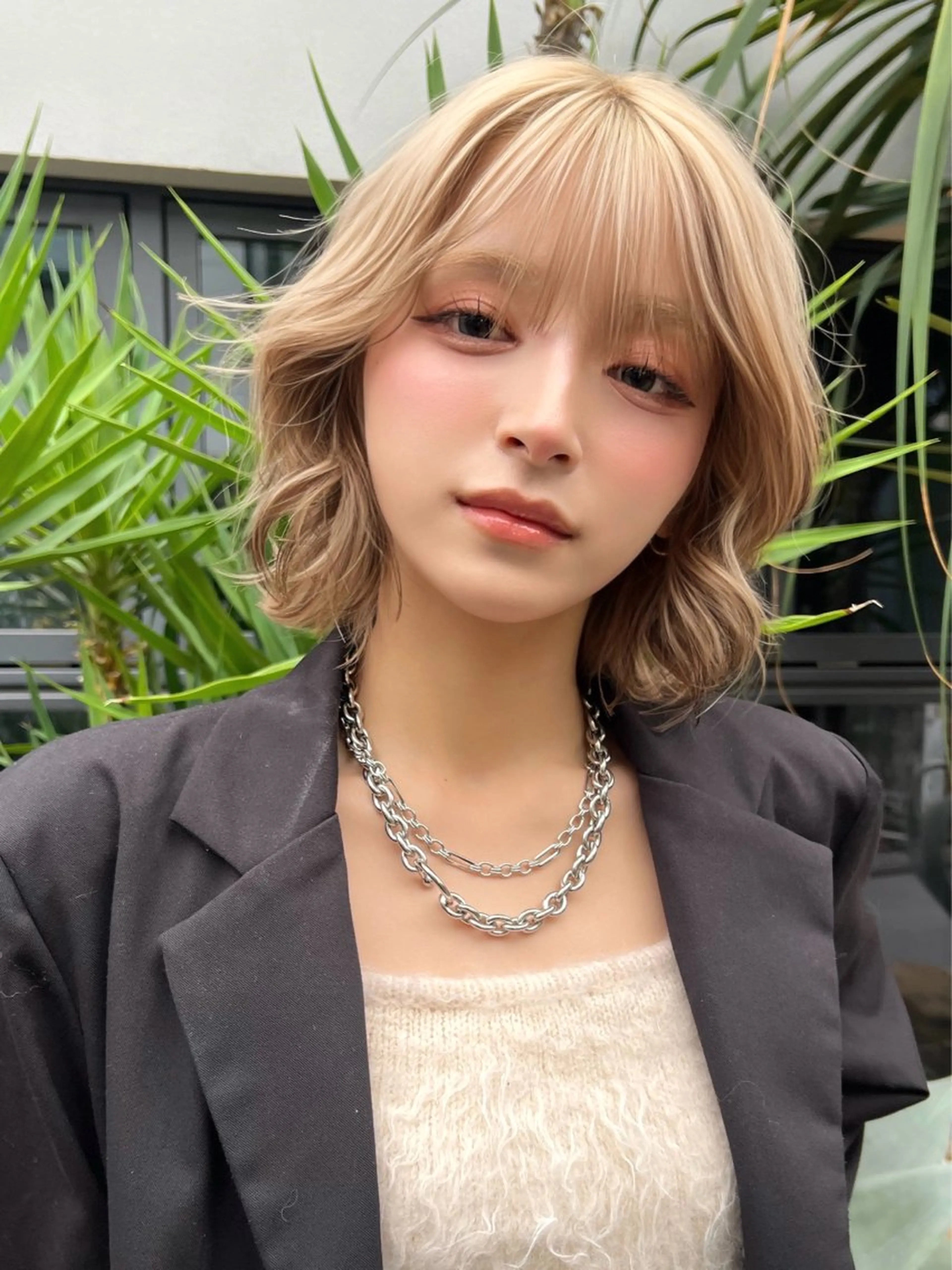 ミディアム カラー カット ヘアカラー belle 表参道 terrace所属・抜きっぱなしブロンド /ハイトーン/カナタのヘアスタイル