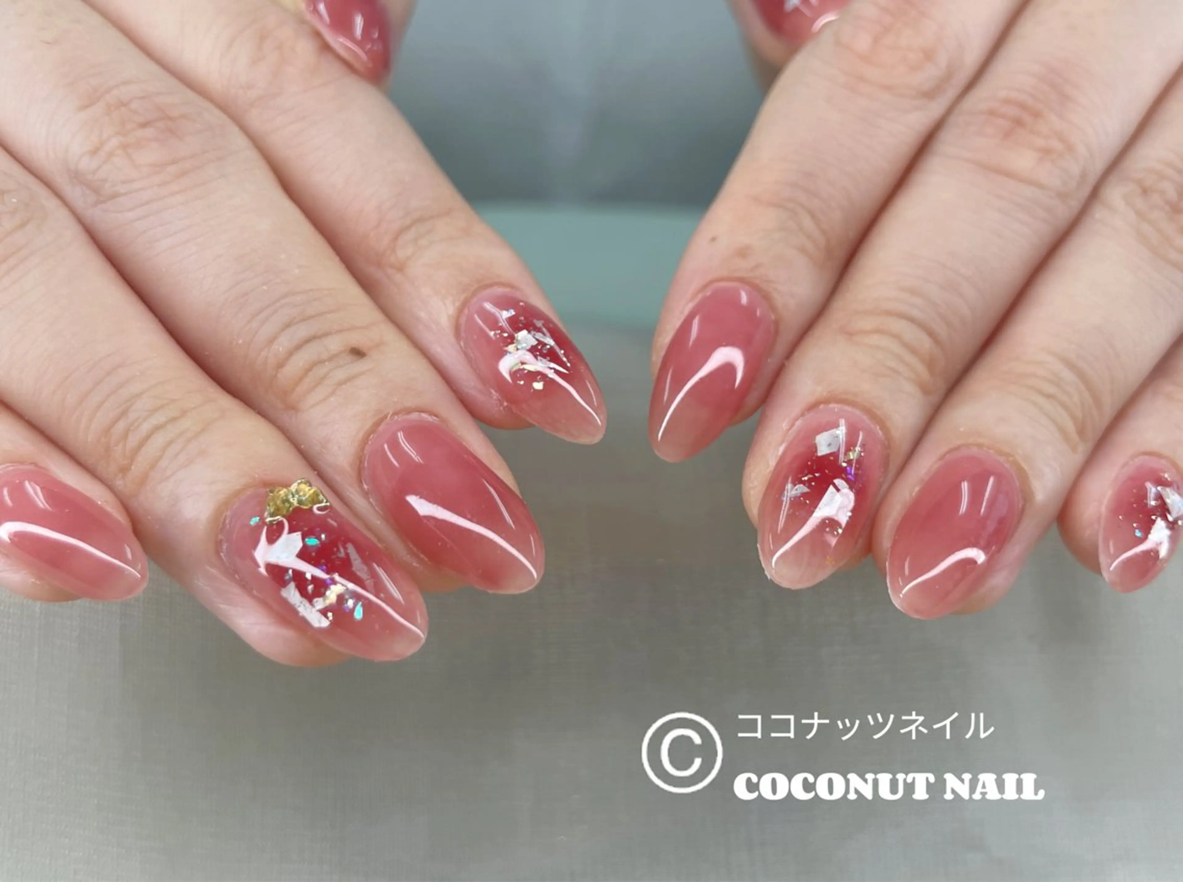 ネイル べっ甲ネイル フレンチネイル キラキラネイル マグネットネイル 大理石ネイル(マーブル) ハンドネイル 神田 ココナッツのネイルデザイン