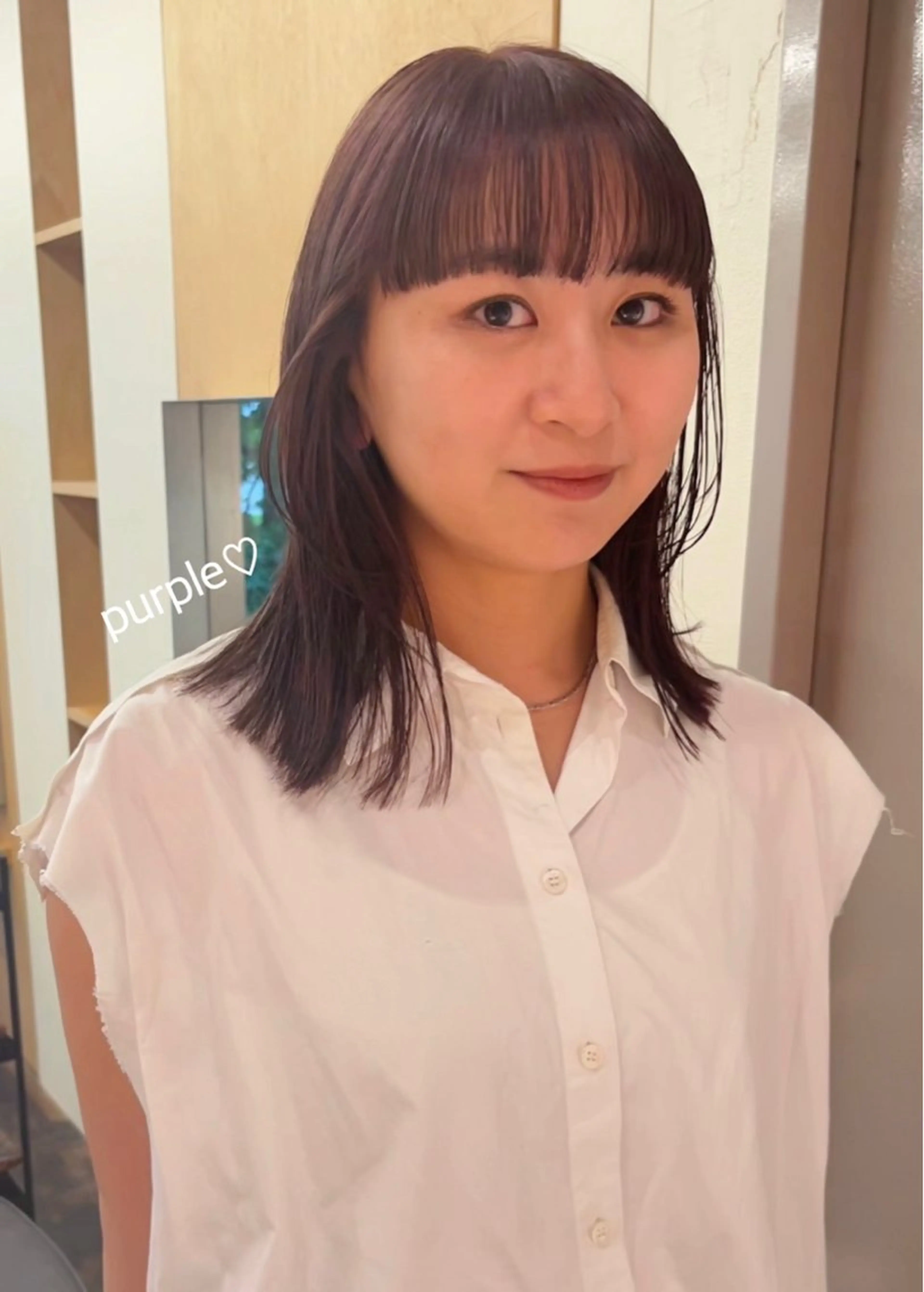 ミディアム カラー ベージュカラー ブリーチ ブラウンカラー 透明感カラー ラベンダーカラー ヘアカラー トリートメント 西山 紗耶香🪽 透明感カラー/ボブのヘアスタイル