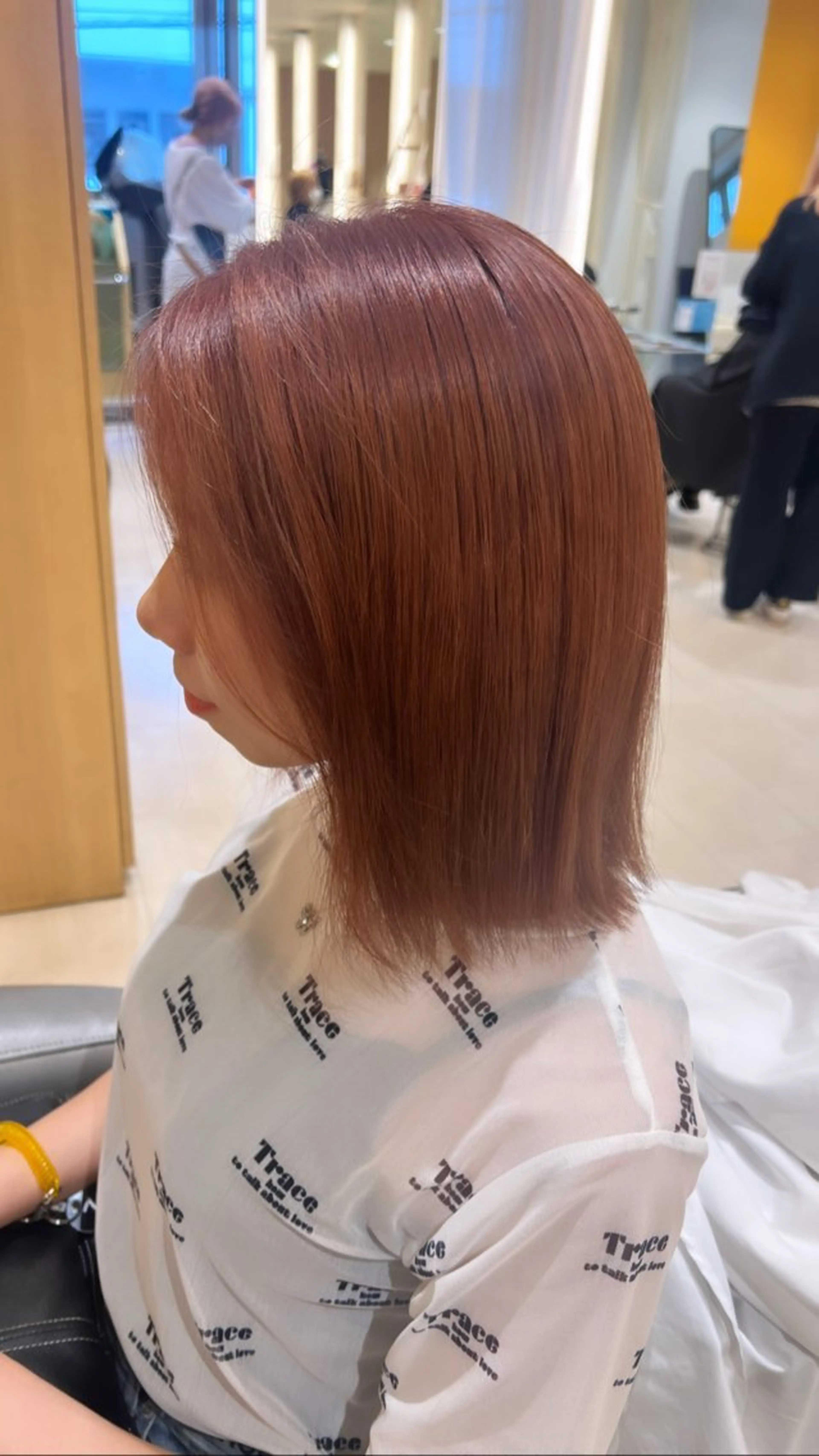 ミディアム カラー ブリーチ ブラウンカラー オレンジ オレンジブラウン ピンクカラー 美髪矯正/髪質改善/ 艶髪🤍伊藤梨紗のヘアスタイル