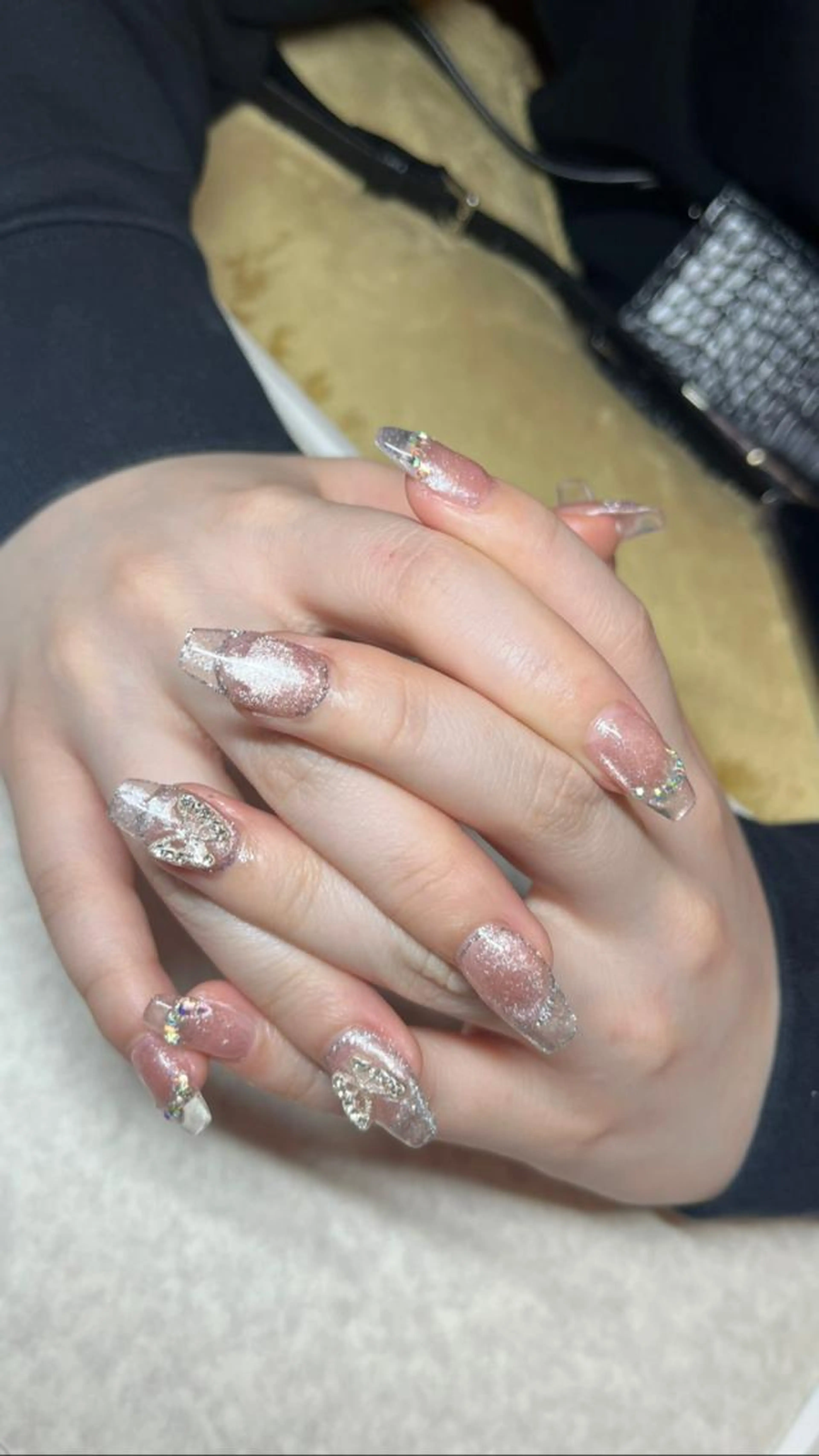 💅HAND ジェルチップオーバーレイ（クリア）✨オフ込＋¥500／ラメグラ＋¥1,200／ワンカラー＋¥1,500💕の写真