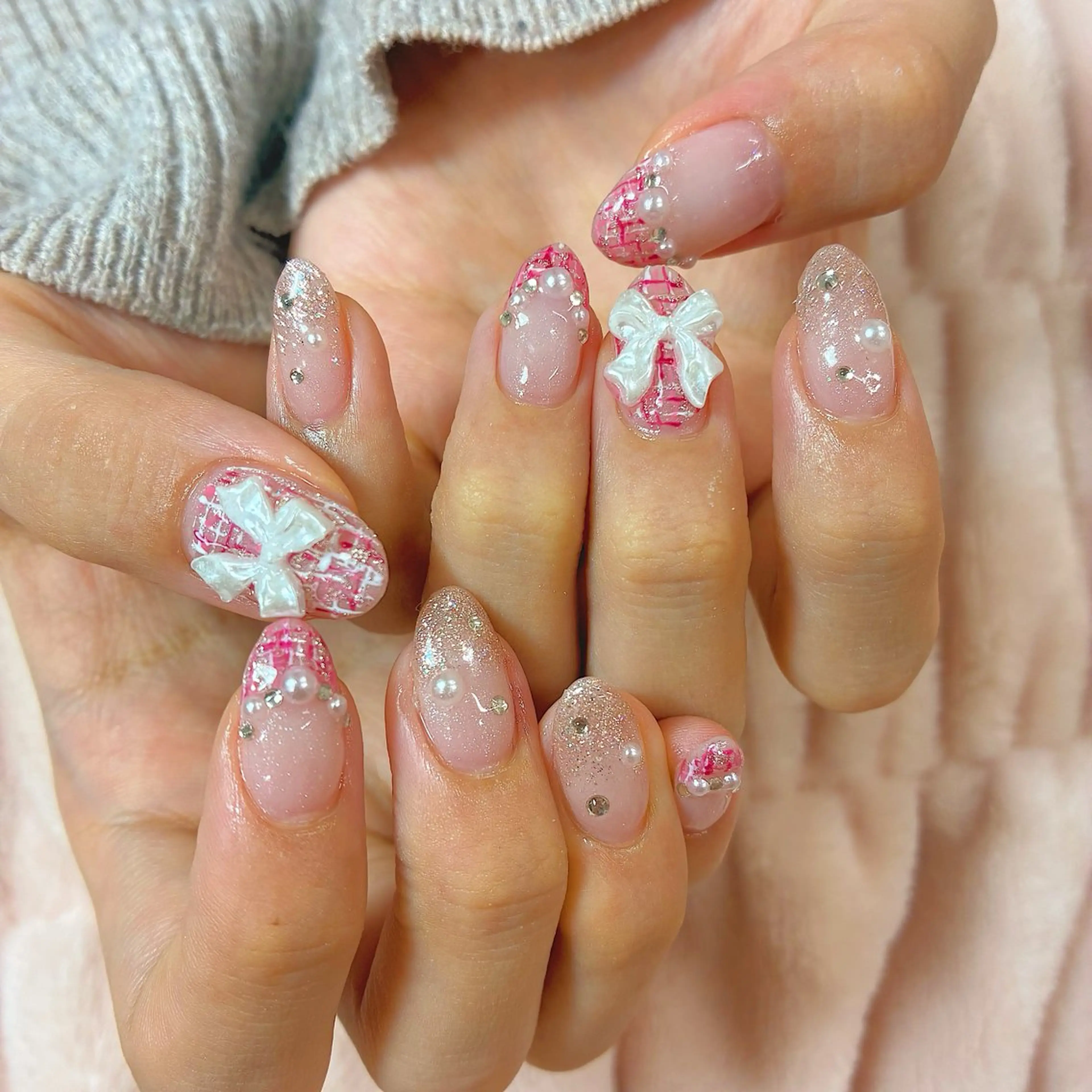 ネイル ツイードネイル 🌴konami 4U NAIL🥥のネイルデザイン