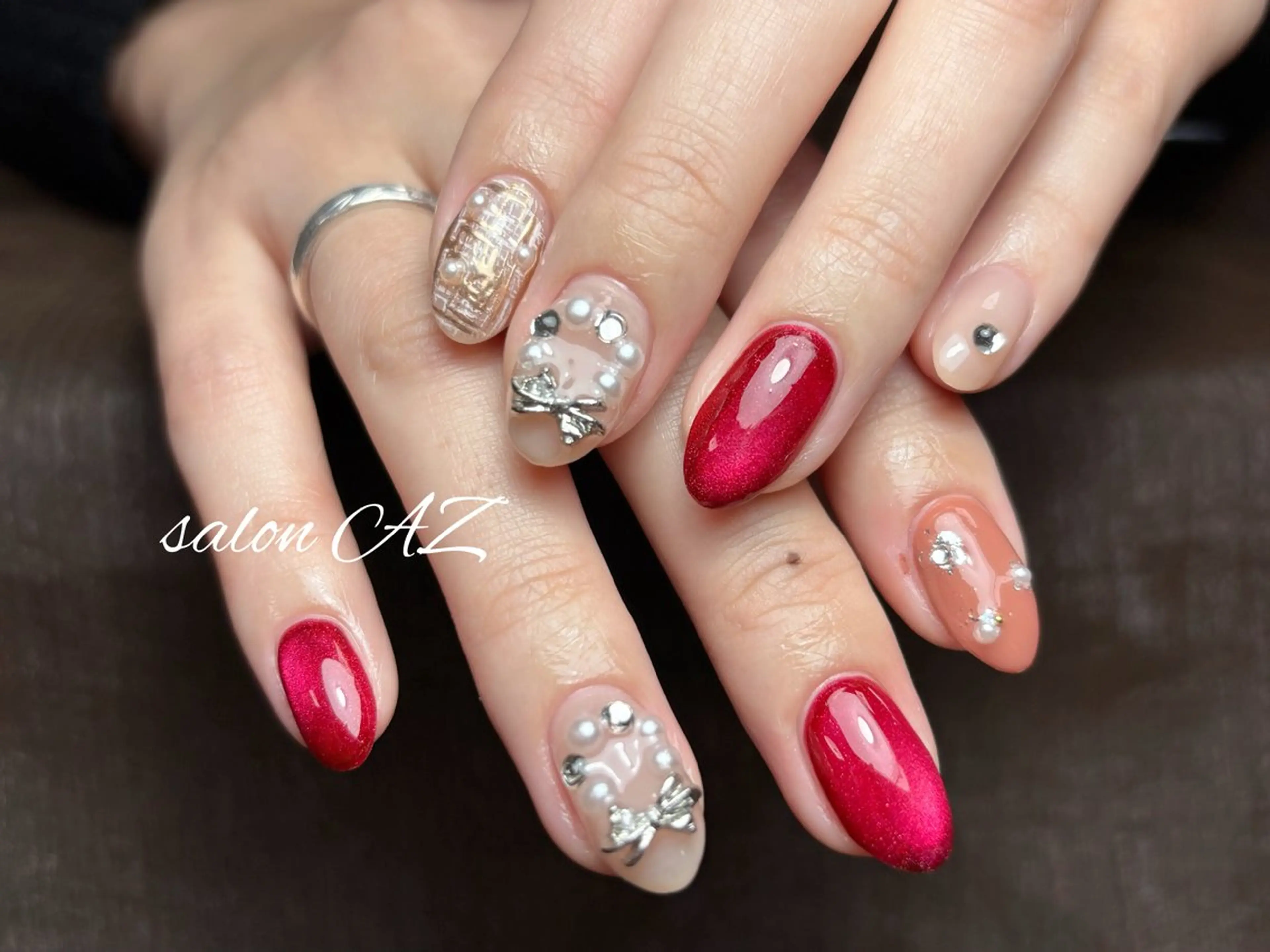 ネイル アートネイル 長さ出し フットネイル フレンチネイル ジェルネイル ハンドネイル salon AZのネイルデザイン