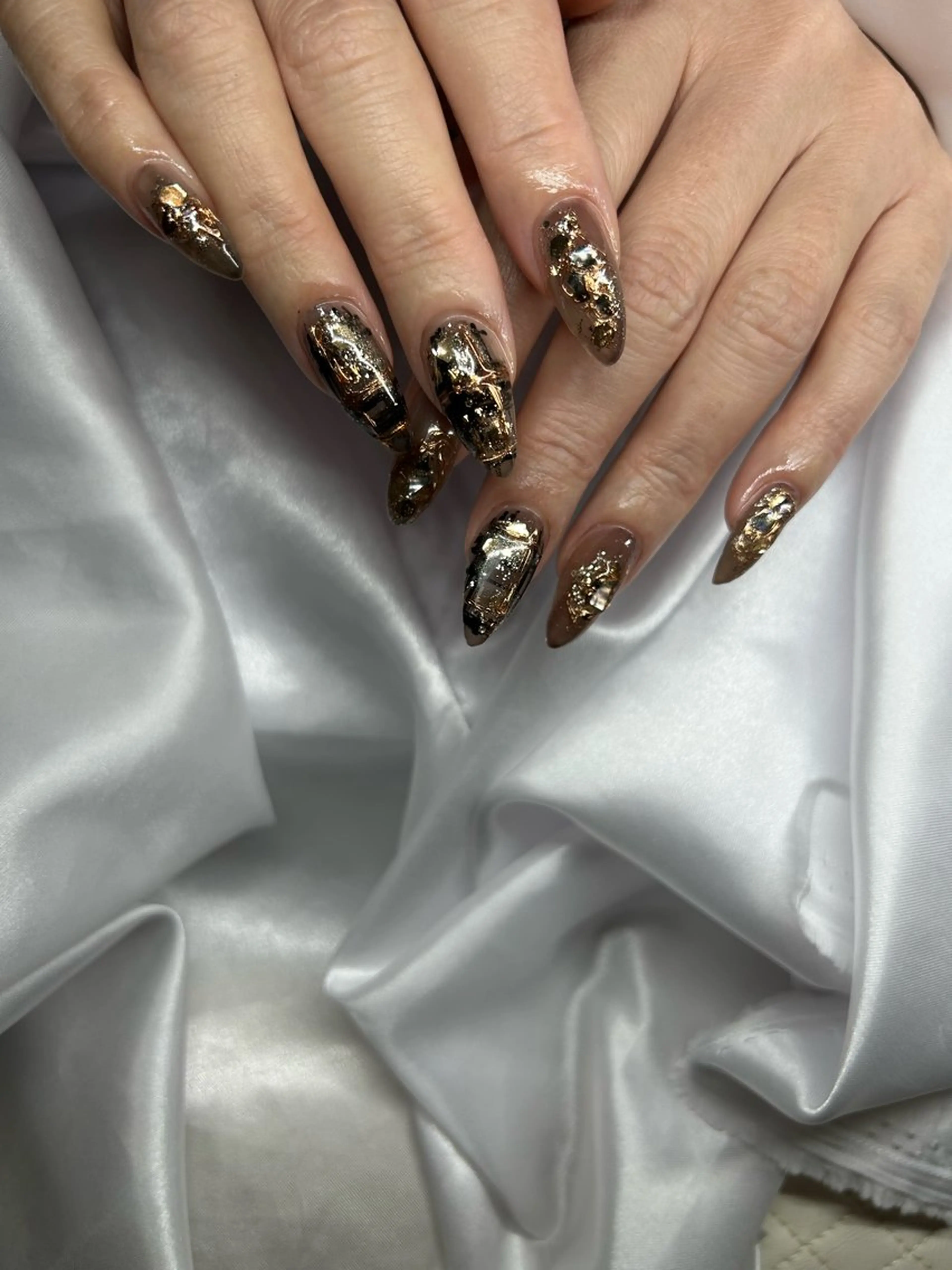 ネイル 長さ出し ニュアンスネイル 冬ネイル ハンドネイル Lala nailのネイルデザイン