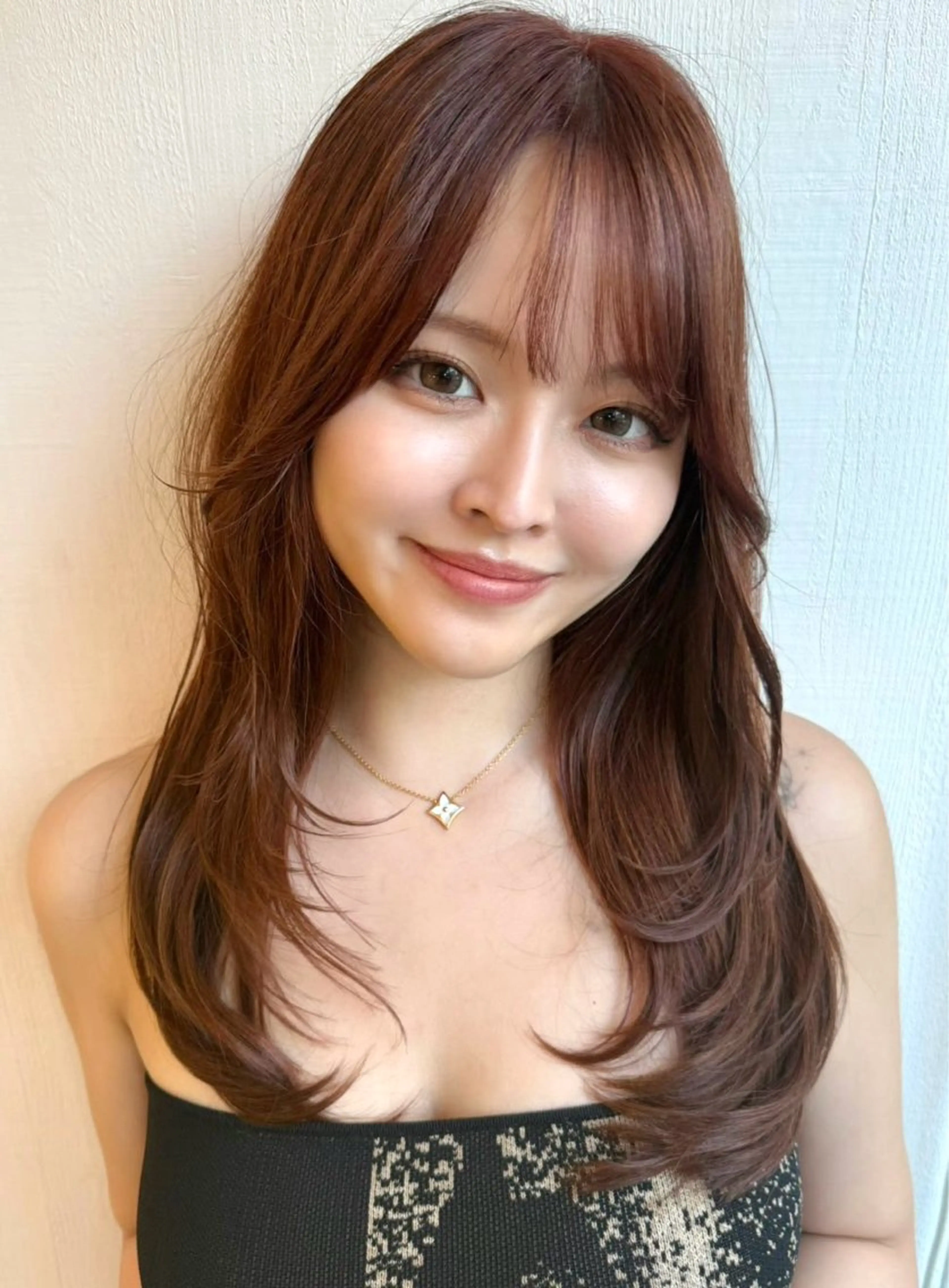 ロング カット ヘアカラー 【韓国　レイヤー 髪質改善✨】かずのヘアスタイル
