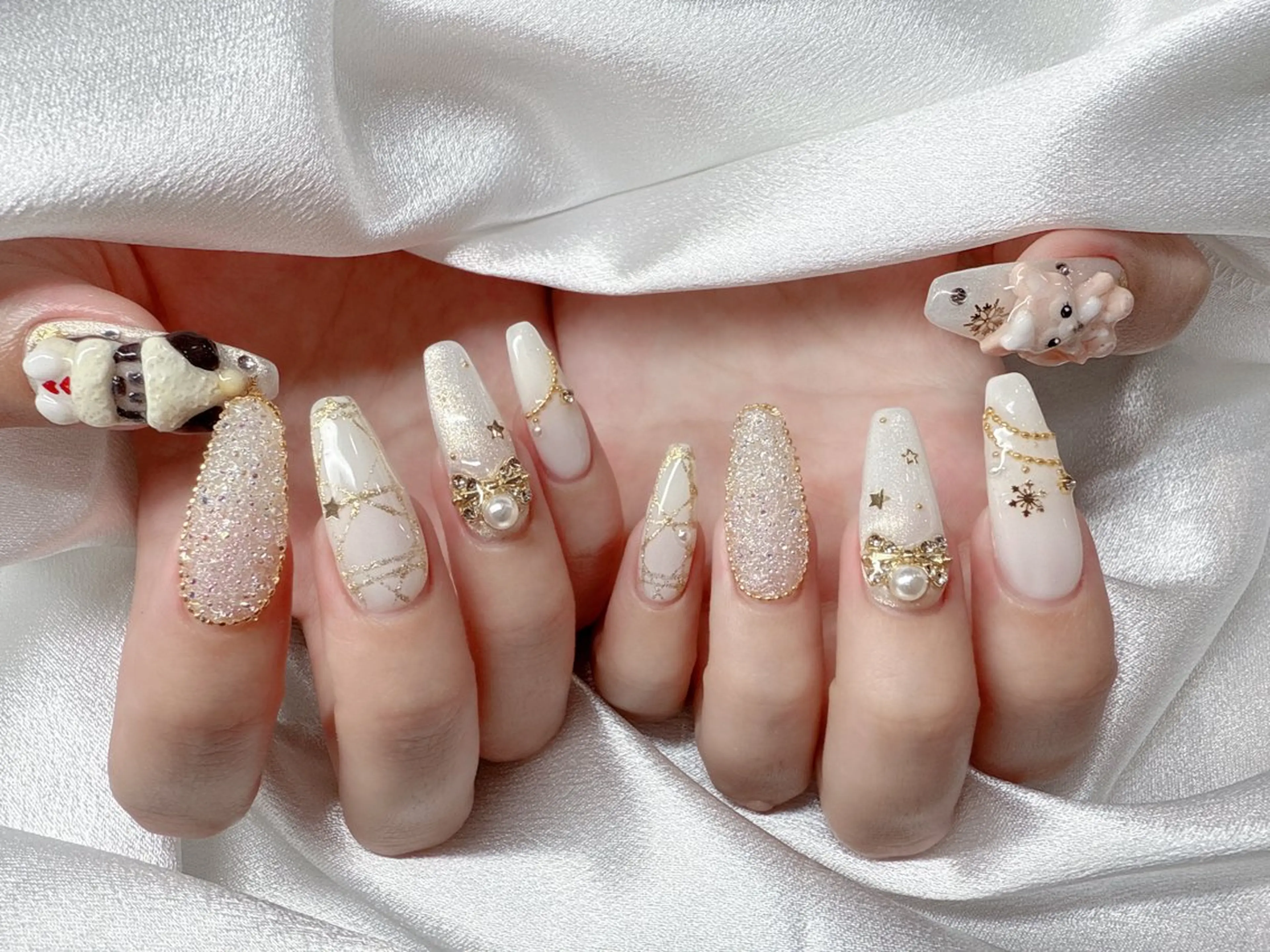 ネイル ボルドー チークネイル 長さ出し ジェルネイル ハート 美爪パラジェル導入店 Sunnilyのネイルデザイン