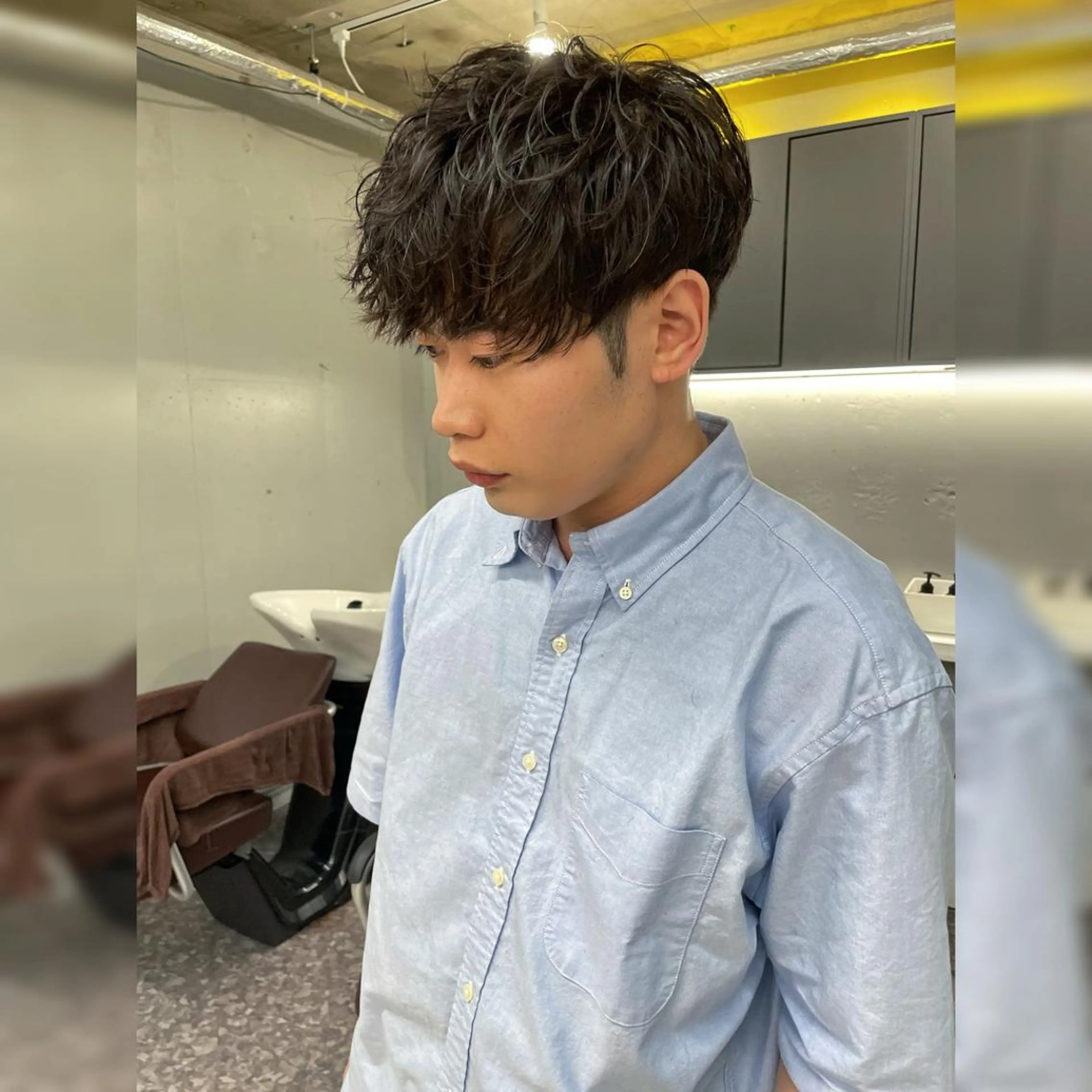 ショート カラー パーマ ヘアアレンジ メンズ キッズ ネイル マツエク・マツパ アイブロウ センターパート マッシュ メンズパーマ 刈り上げ 波巻きパーマ カット Ali'i men's salon所属・パーマ、カラー特化 園田翔大のヘアスタイル