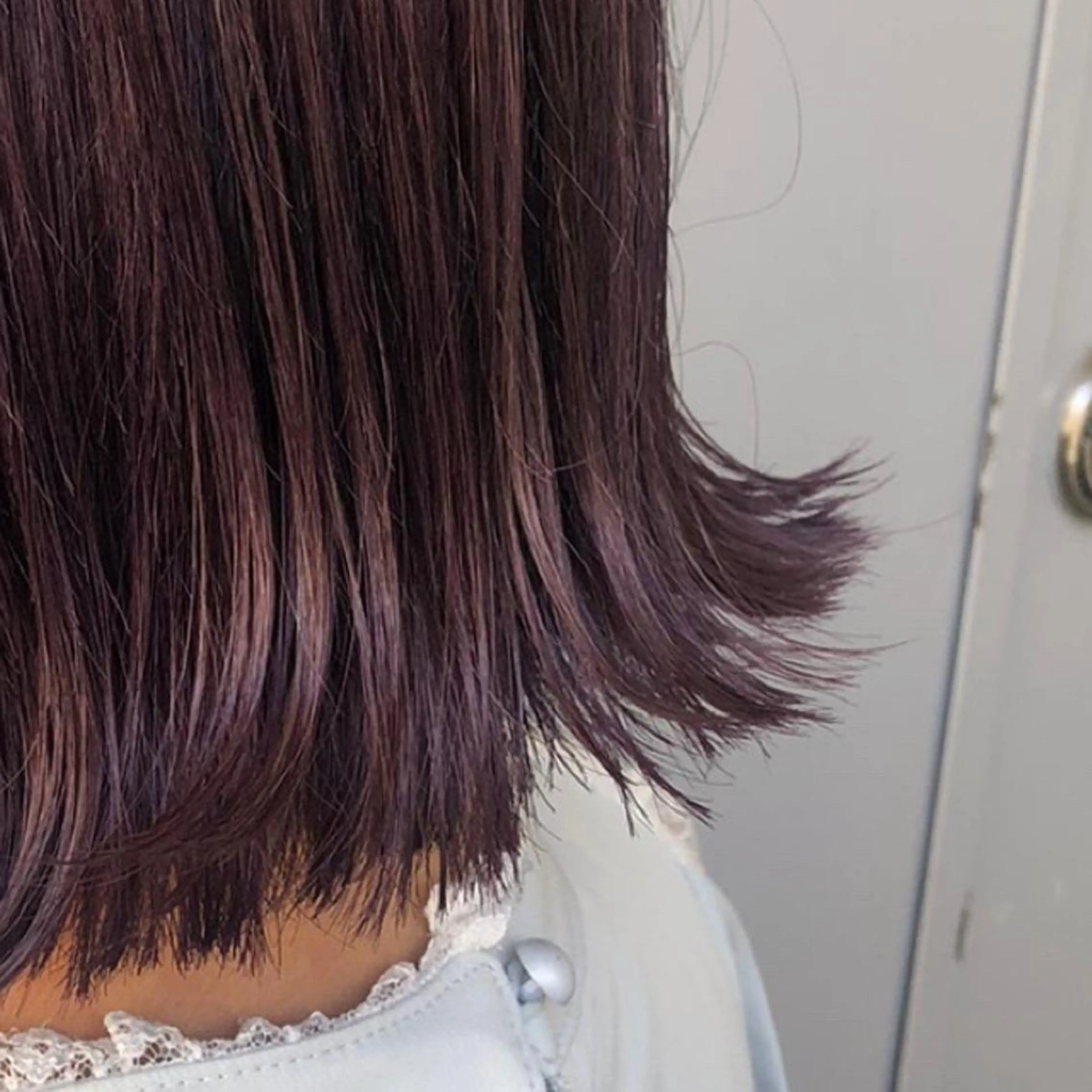 ショート カラー パーマ ヘアアレンジ メンズ ネイル マツエク・マツパ パープルカラー ボブ パープル linette所属・🐩推し活🐩 FUTABA🍒のヘアスタイル