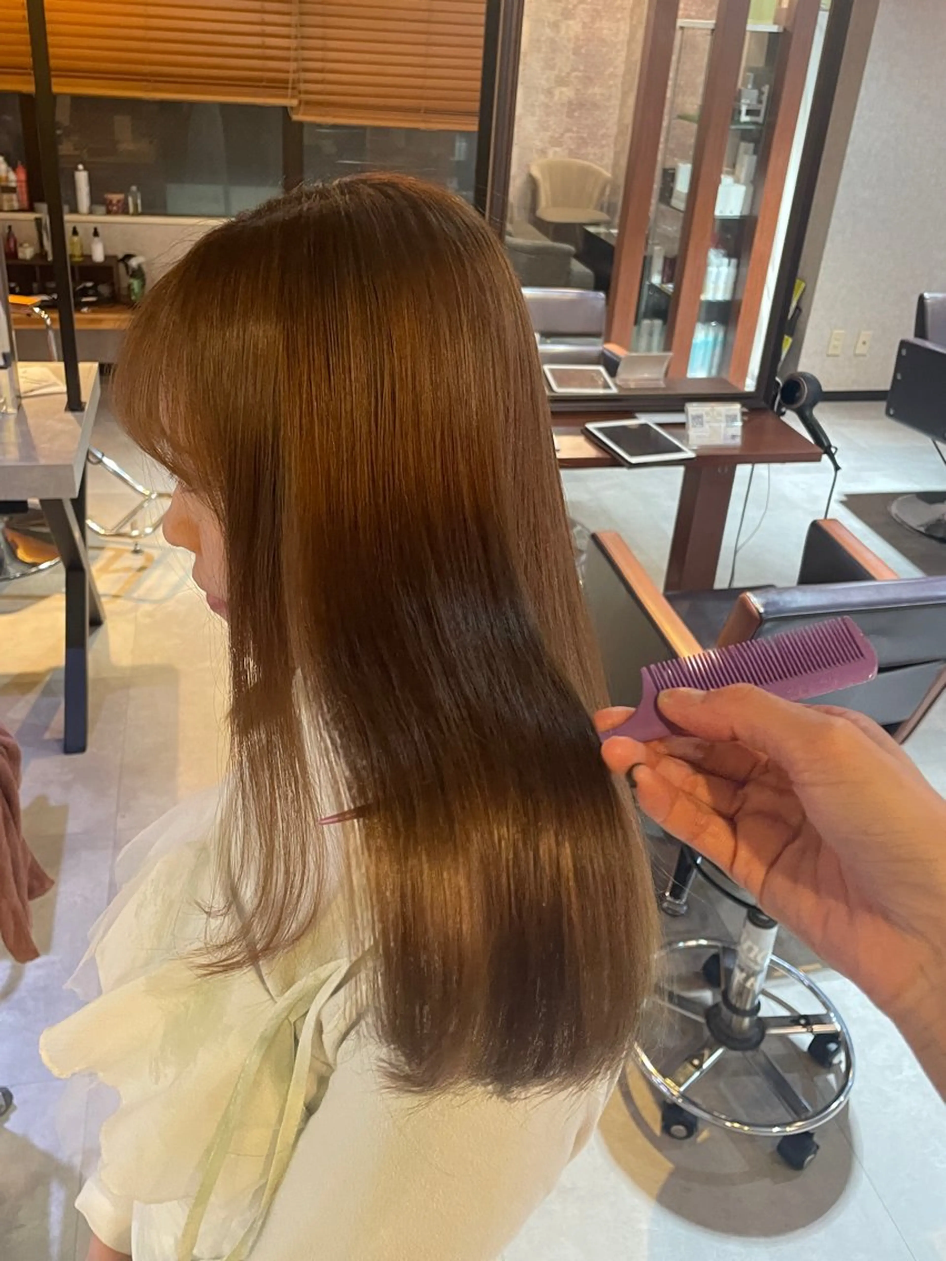 ロング パーマ カット 縮毛矯正 トリートメント eim hair rink  長津田店所属・🫧透明感カラー 🫧しほのヘアスタイル