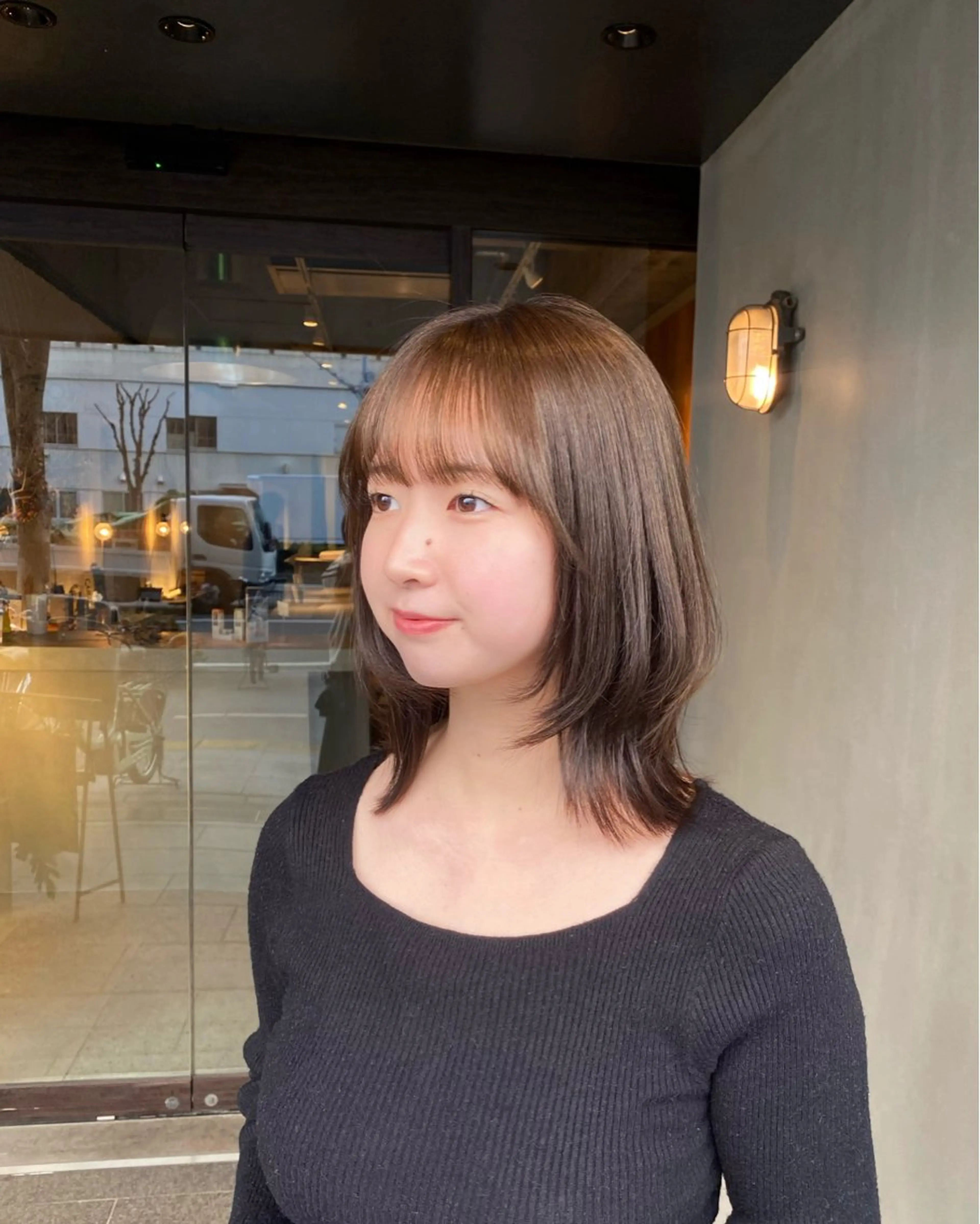 ミディアム カラー ベージュカラー オリーブベージュ レイヤーカット カット ヘアカラー トリートメント 韓国ヘア/ボブ ♡̴ kayaのヘアスタイル