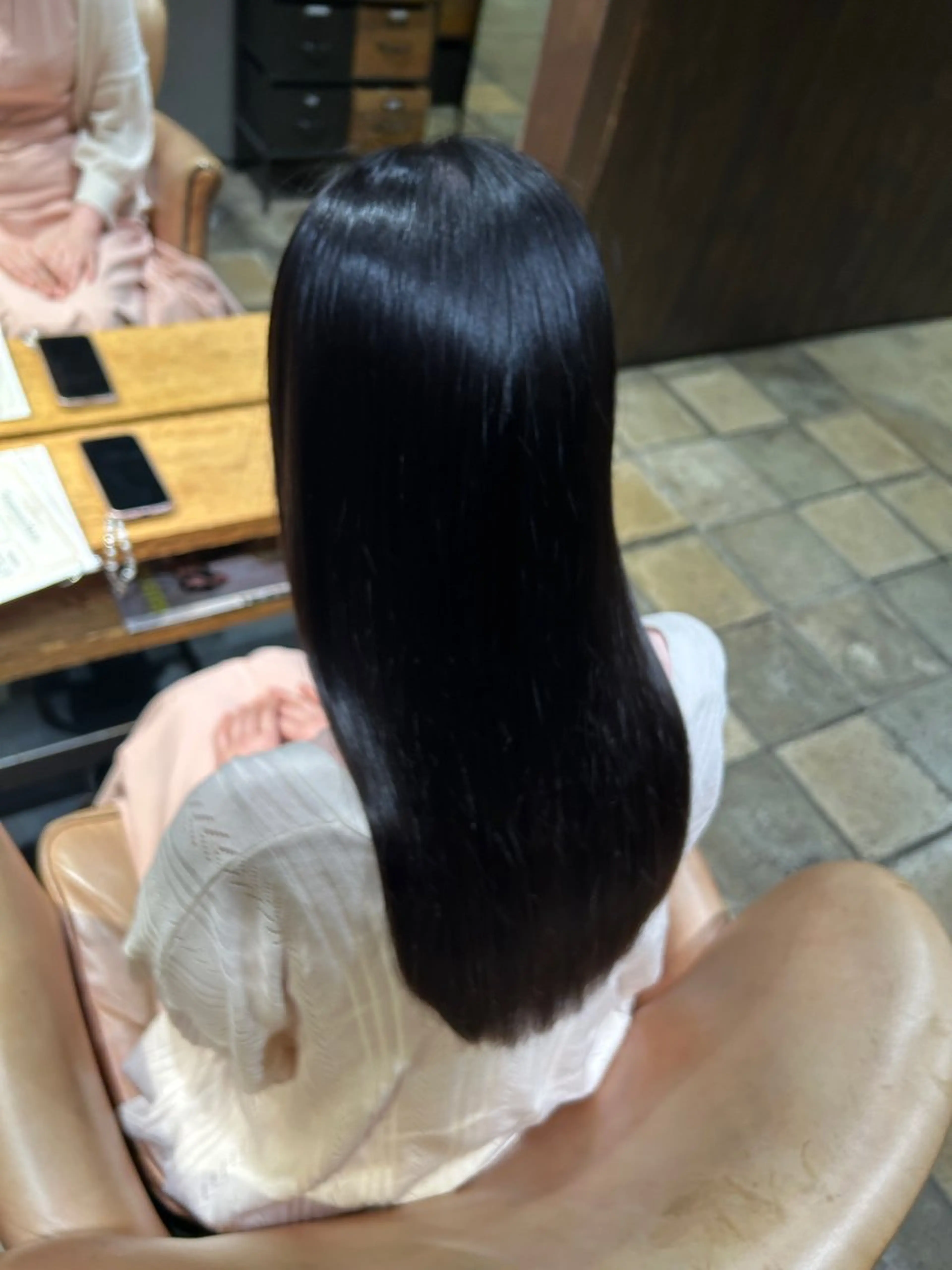 セミロング 顔周りカット ハイライト 髪質改善 縮毛矯正 カット 縮毛矯正 トリートメント 美髪縮毛矯正/ 髪質改善/愛敬響のヘアスタイル