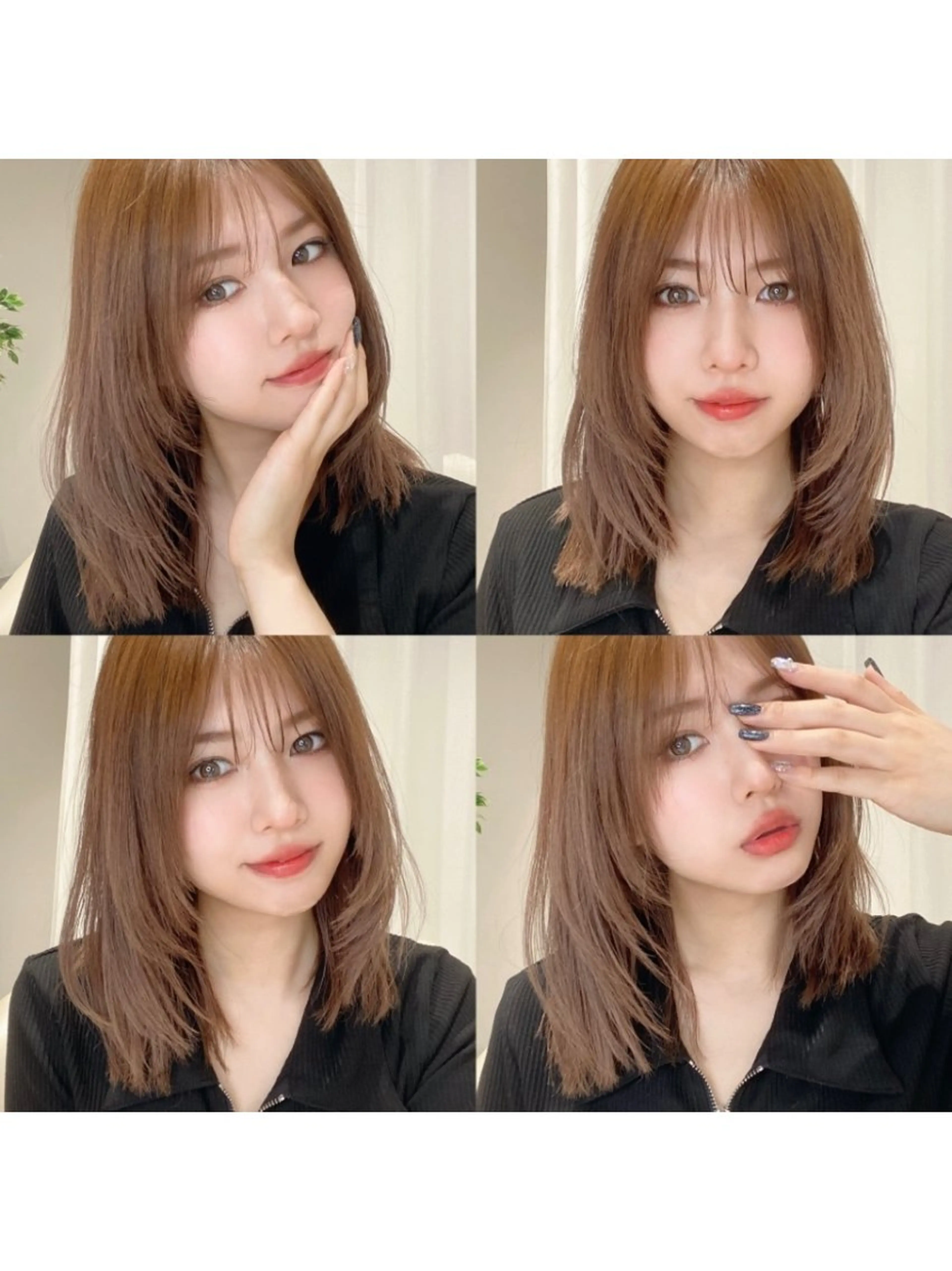 ミディアム カラー パーマ ヘアアレンジ カット ヘアカラー トリートメント ヘアセット 小野寺瑞希 /最小顔カットのヘアスタイル