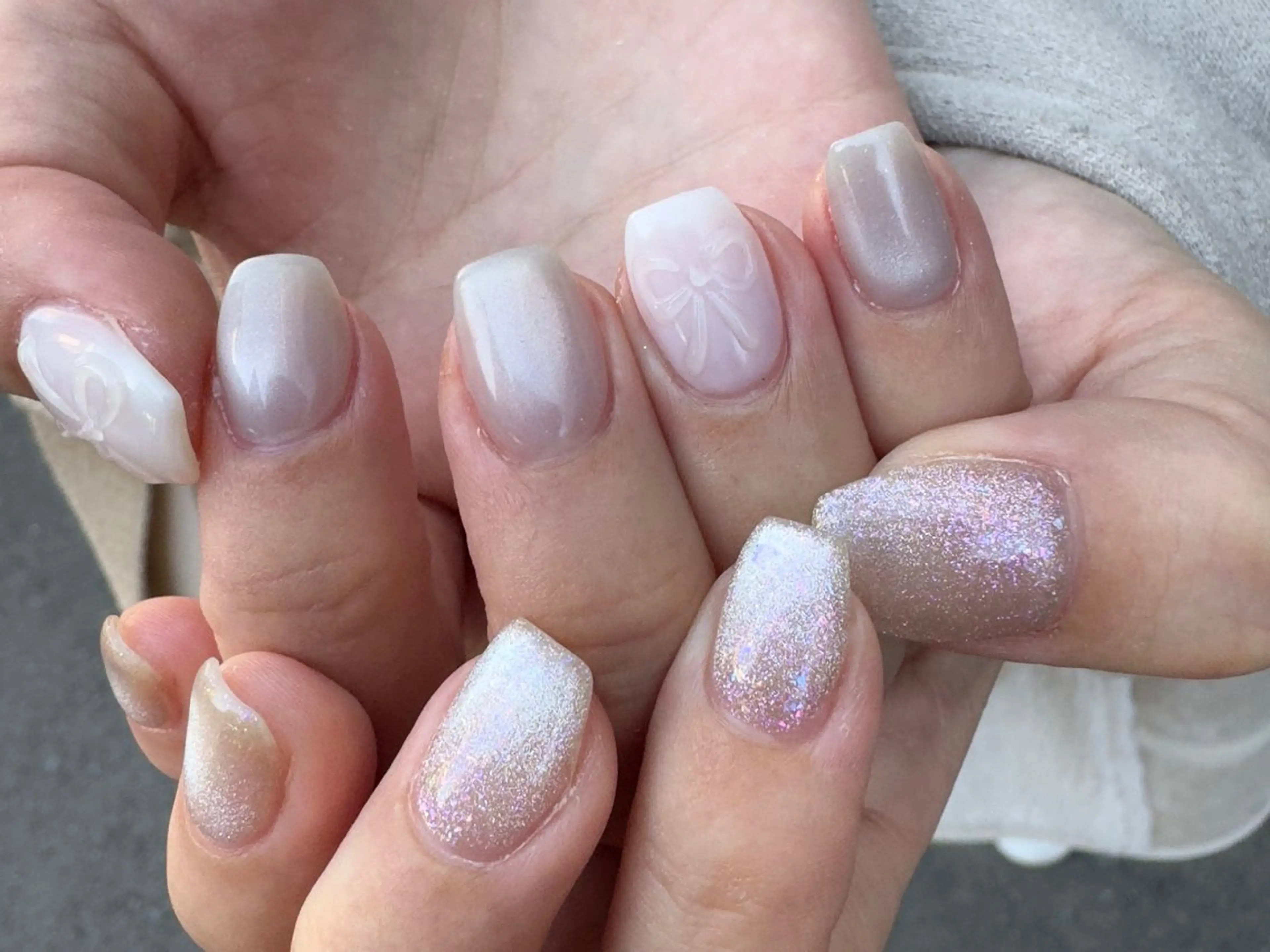 ネイル 入学式 マグネットネイル オフィスネイル リボン シンプルネイル MH_ Nailのネイルデザイン