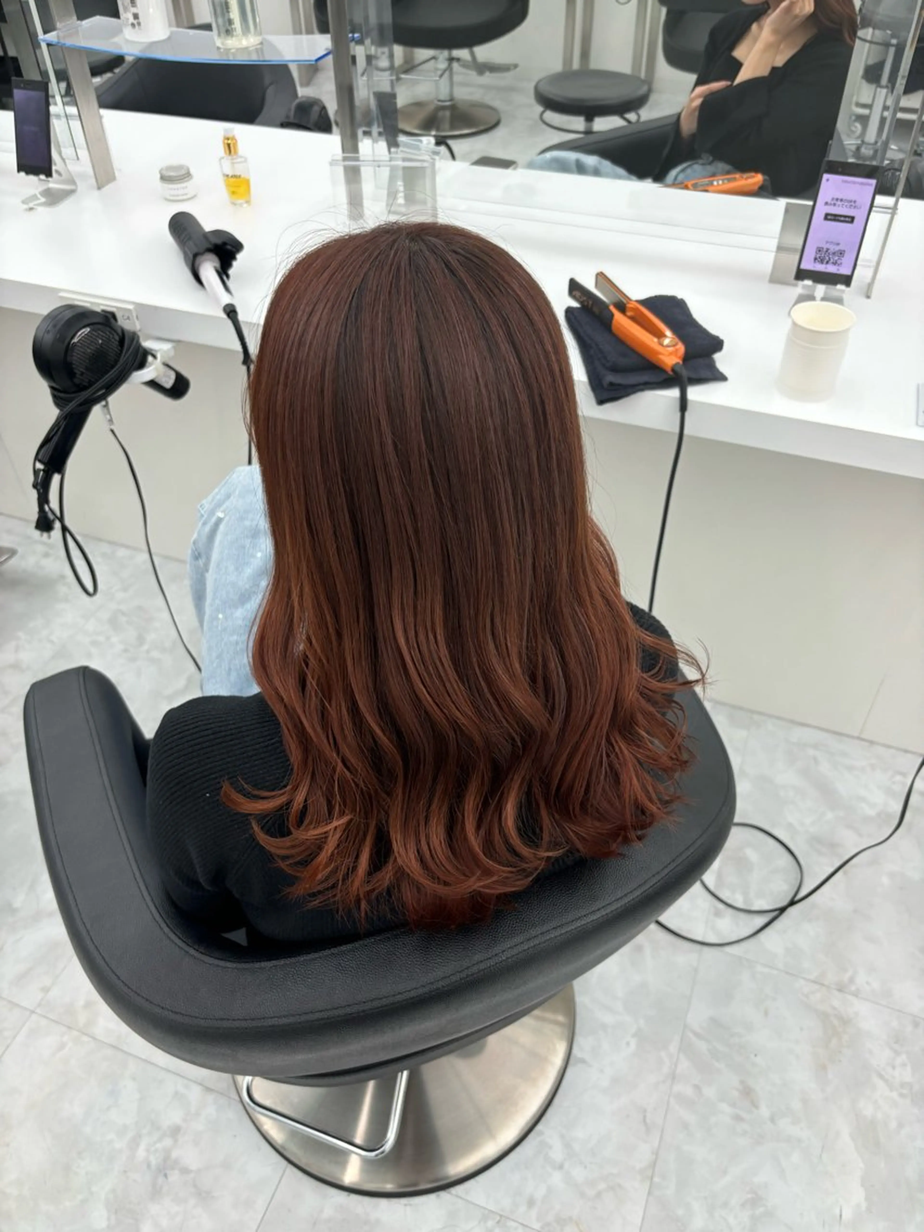 セミロング カラー カット ヘアカラー ヘッドスパ ヘアセット 透明感ハイトーン☁️ 斗和🫧天神のヘアスタイル