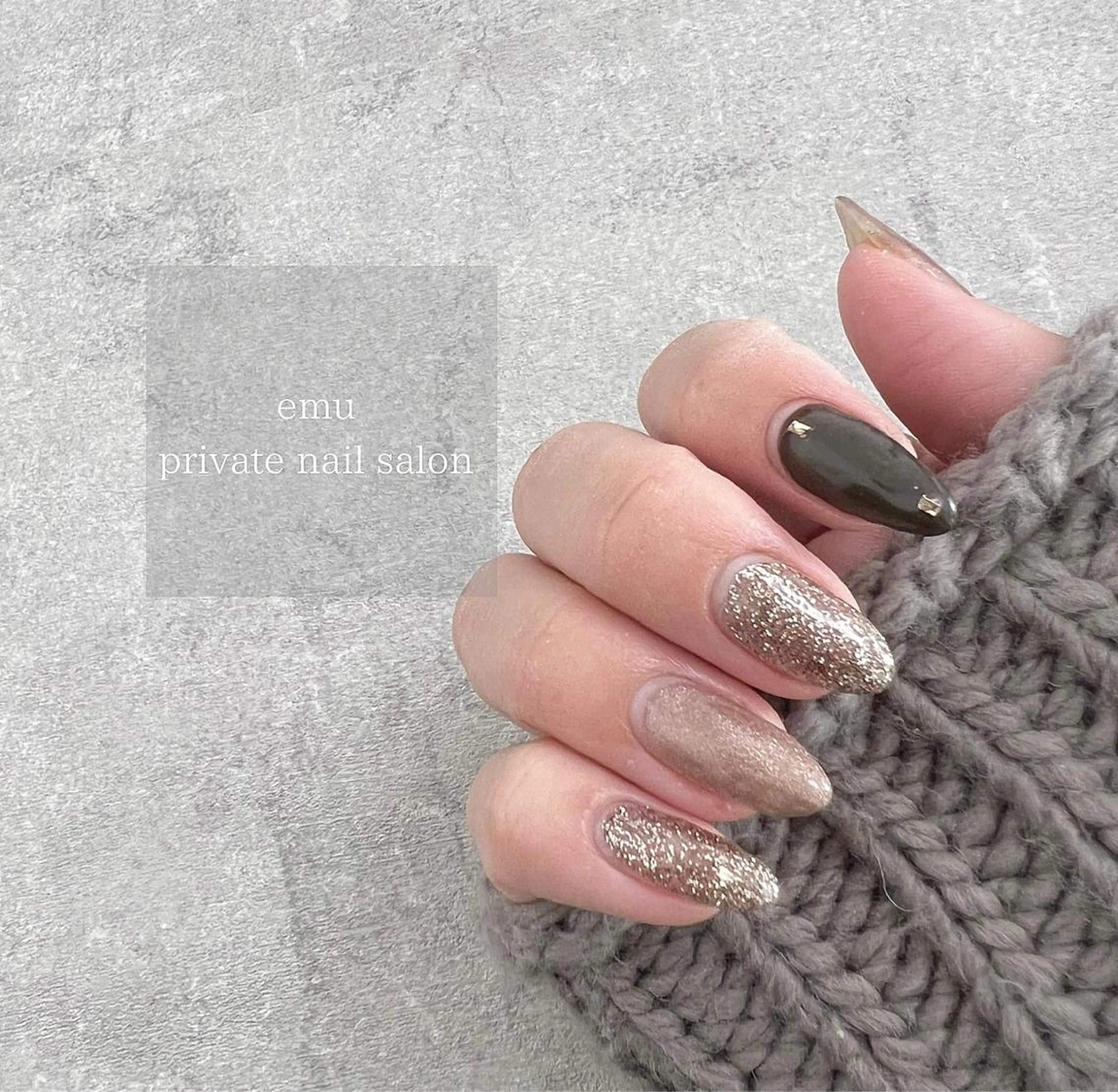 ネイル アートネイル キラキラネイル シンプルネイル emu nailのネイルデザイン