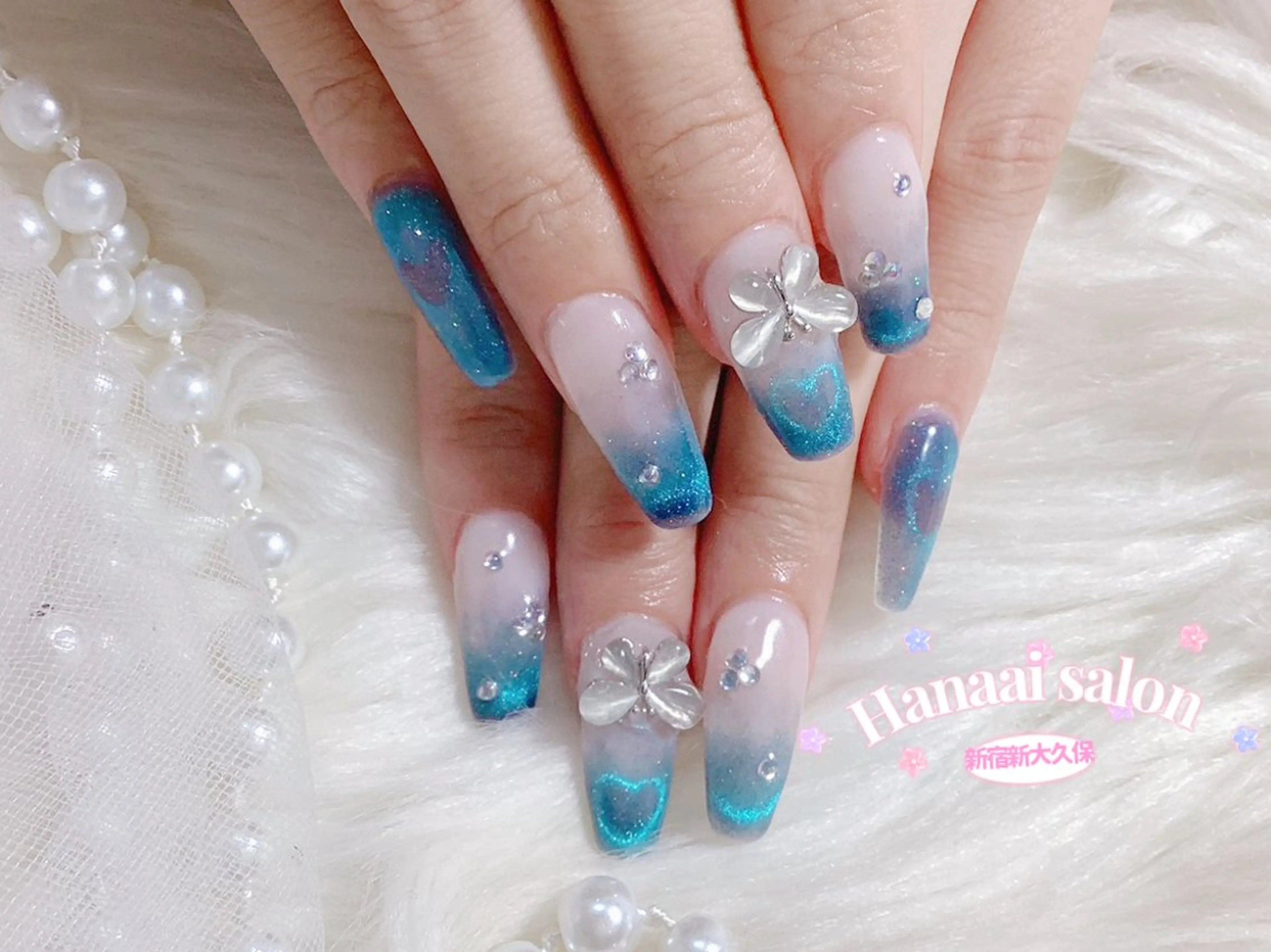 セミロング ハンドネイル Hanaai Salon新大久保店のネイルデザイン