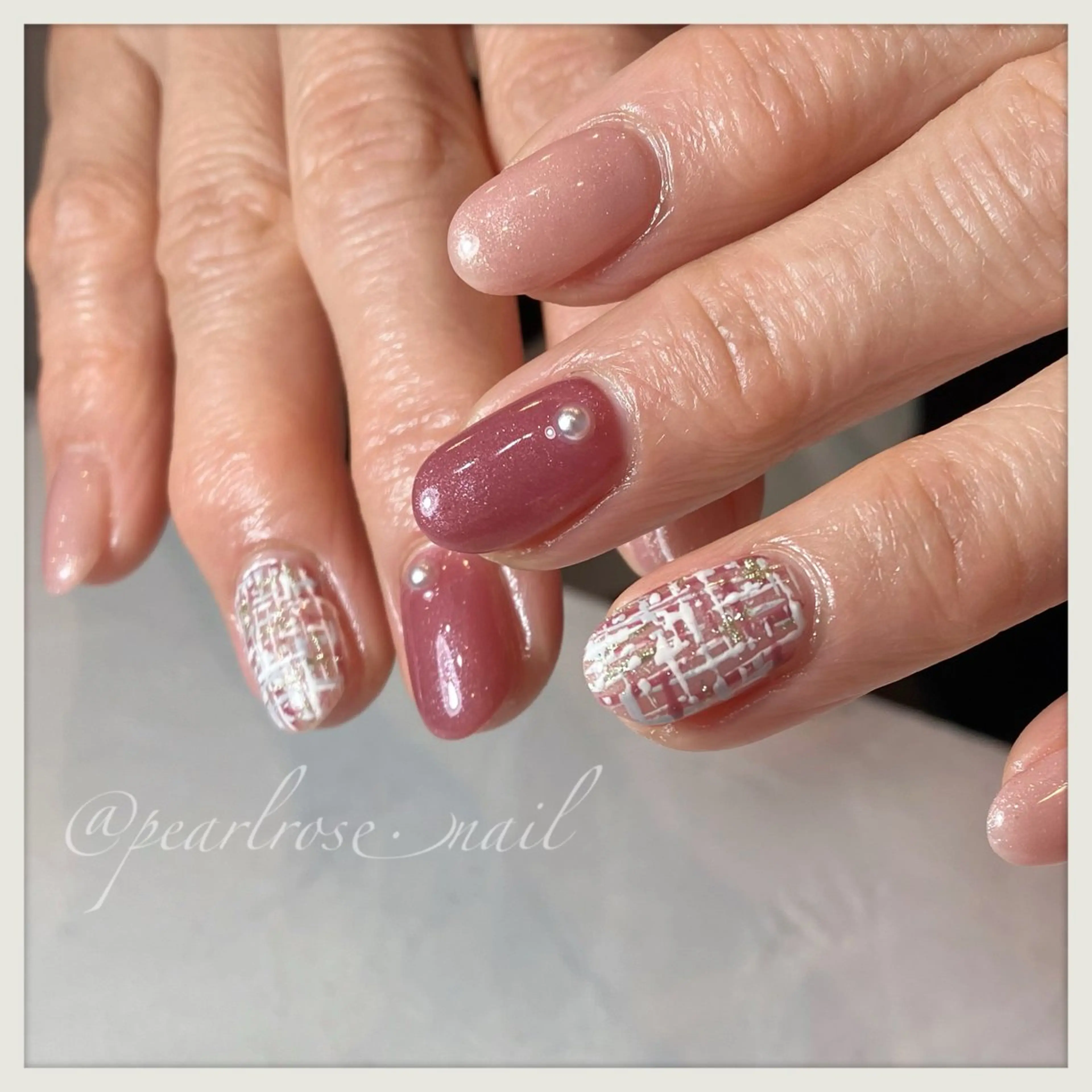 ネイル ツイードネイル ハンドネイル Pearl Rose所属・PEARL ROSE パールローズのその他イメージ