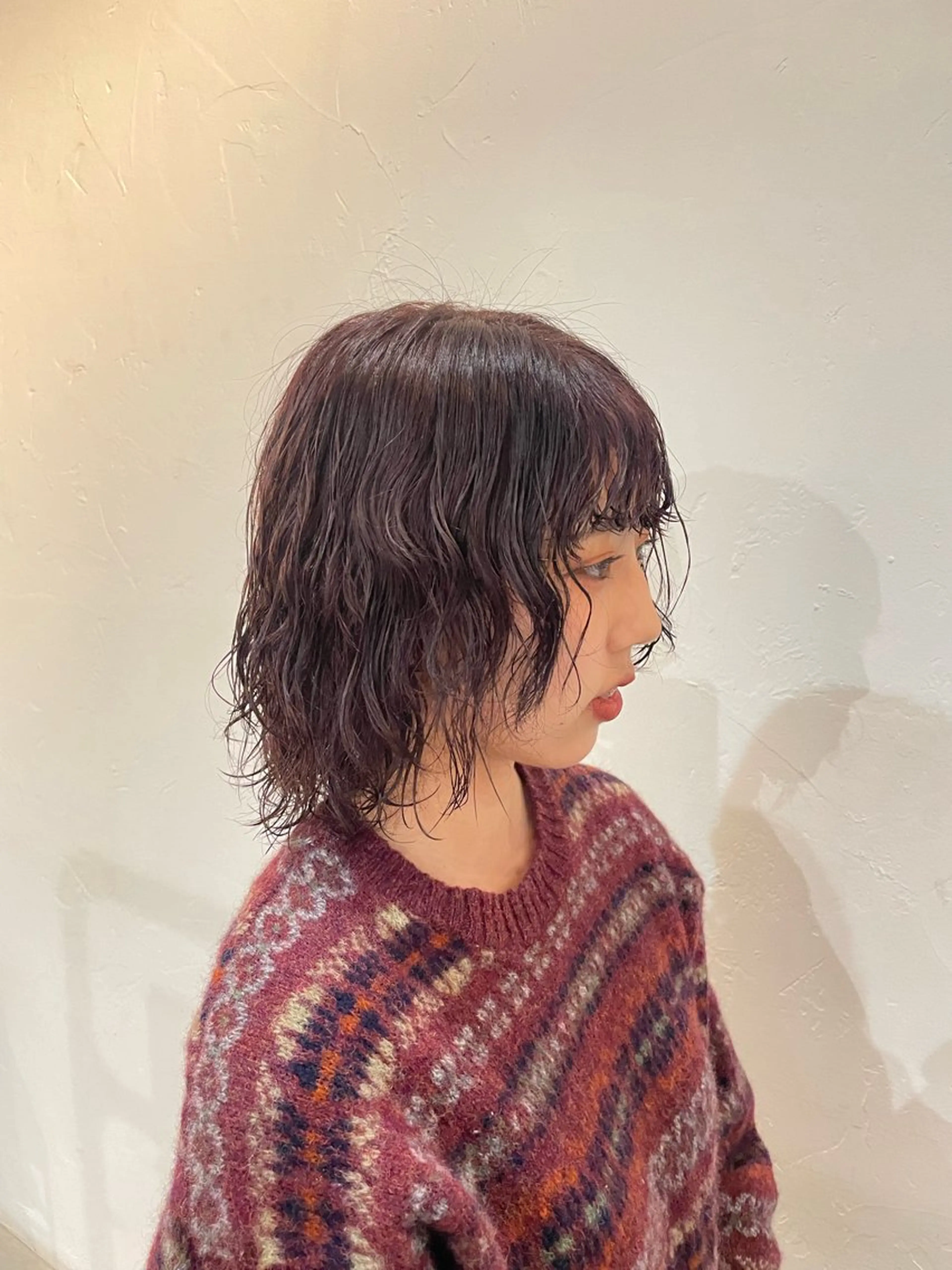 カラー ブラウンカラー ピンクカラー niuniu所属・萩原 見咲のヘアスタイル