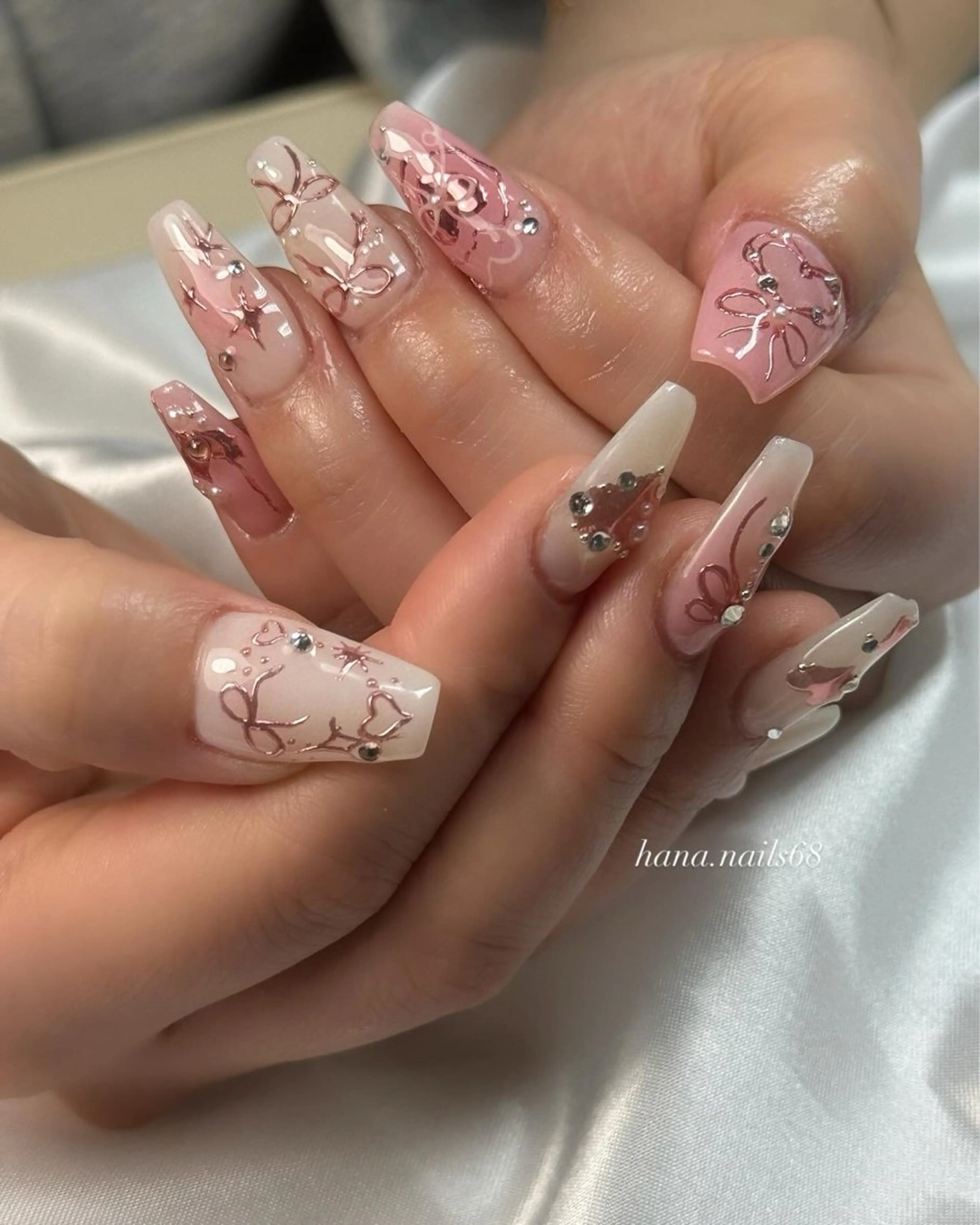 ネイル ピンク ネイルチップ HANA.NAILS所属・Sandy Hana 東久留米のネイルデザイン