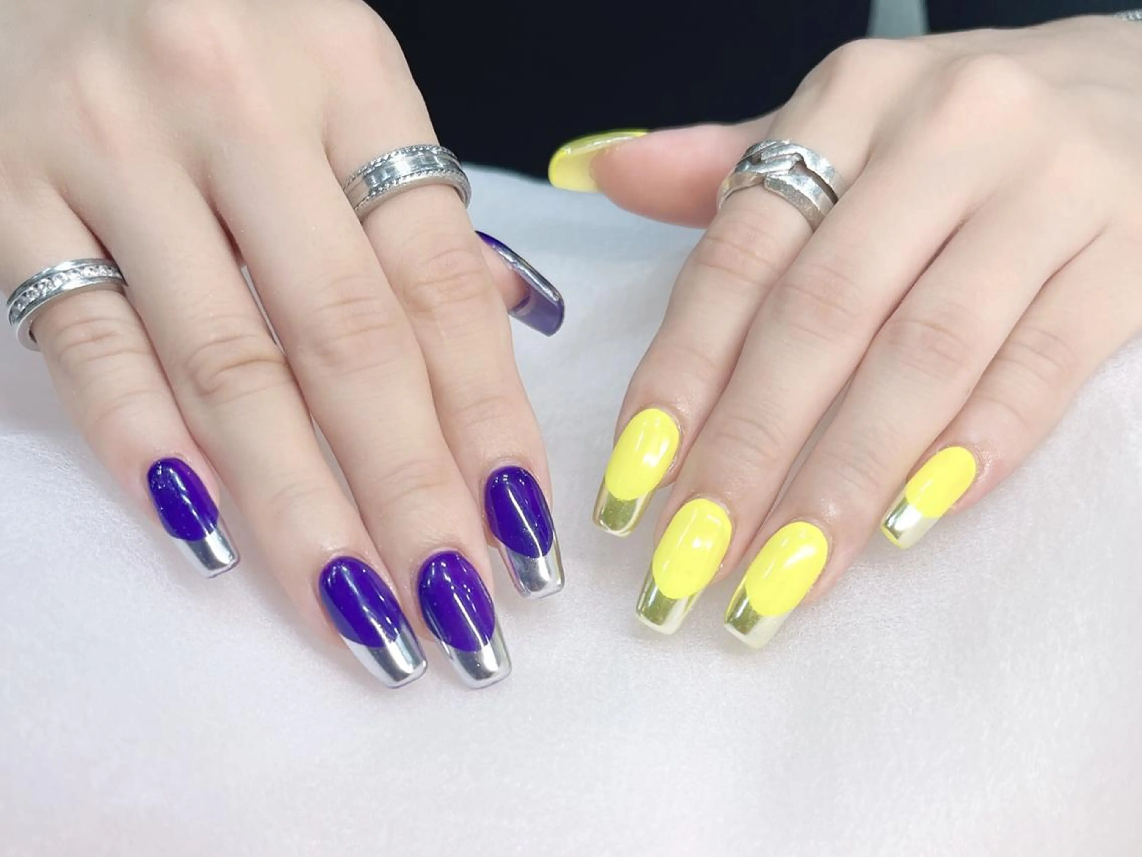 ネイル フレンチネイル ミラーネイル Elegantbea utyナナコのネイルデザイン