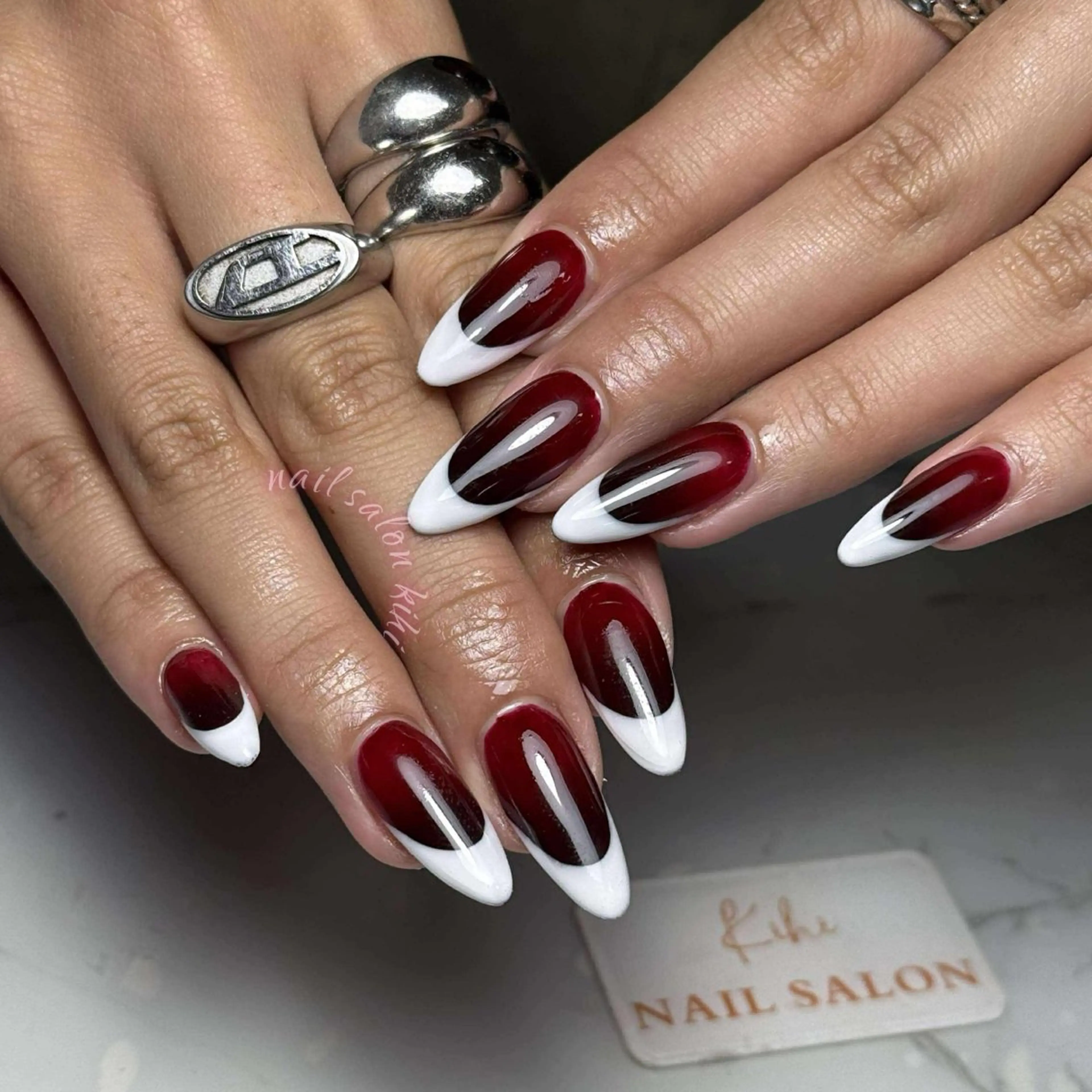 ネイル アートネイル フレンチネイル ジェルネイル グラデーション 韓国ネイル ハンドネイル Nail Salon Kihi さくらのネイルデザイン