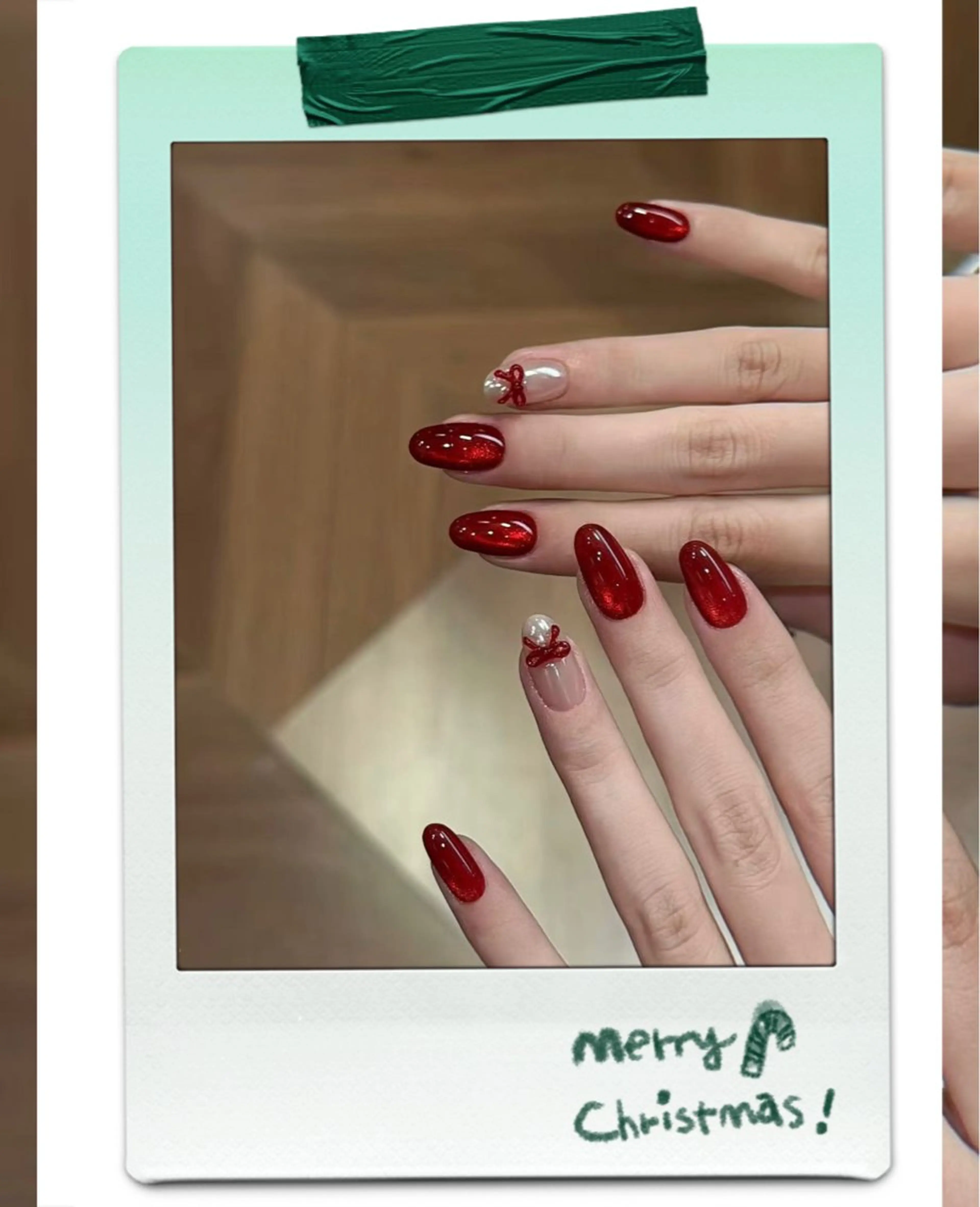 ネイル キラキラネイル ロングネイル ホワイト 冬ネイル ハンドネイル リセス 高田馬場のネイルデザイン