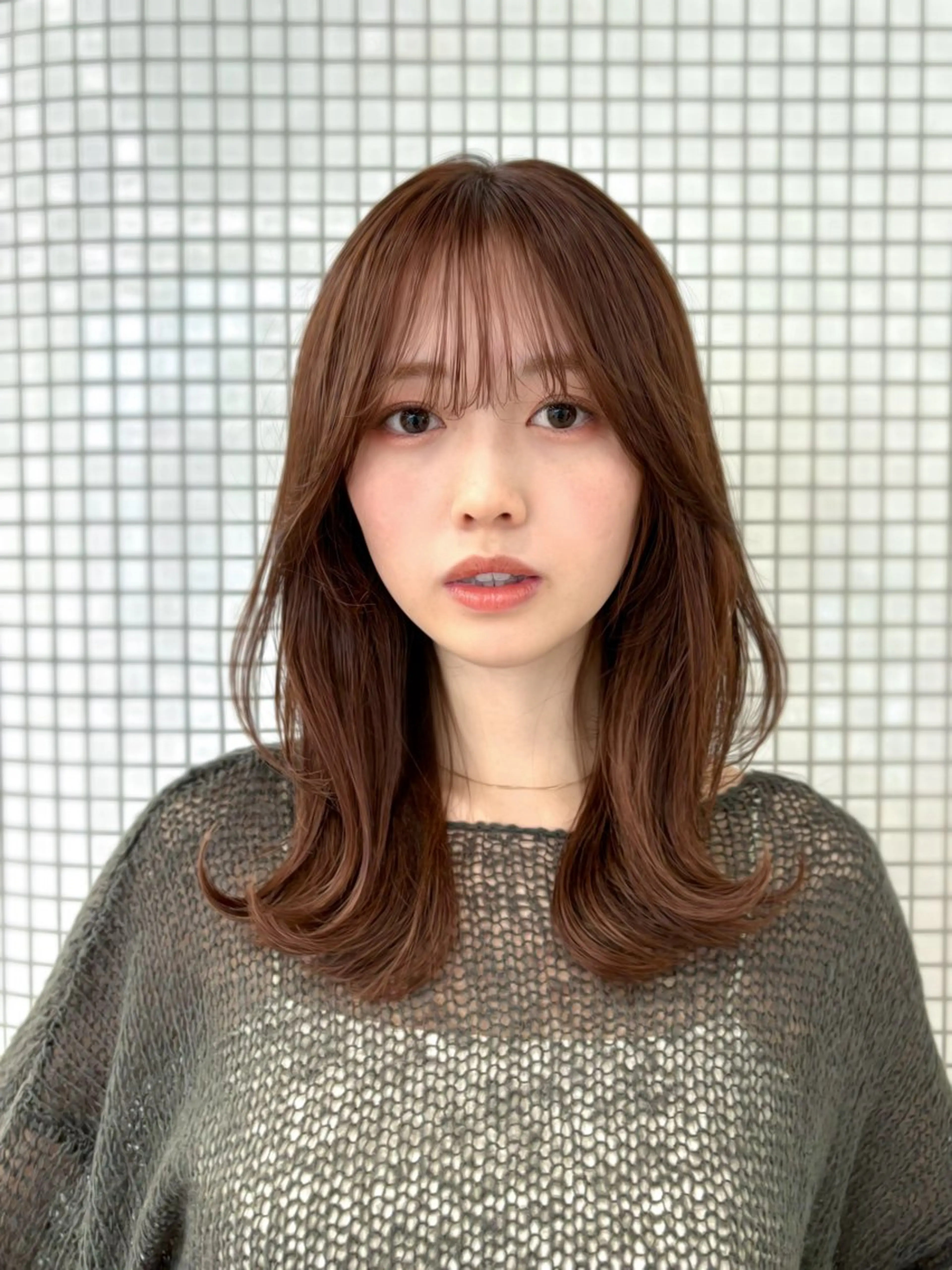 ミディアム カラー カット ヘアカラー ren ボブロブ/ミディアムのヘアスタイル