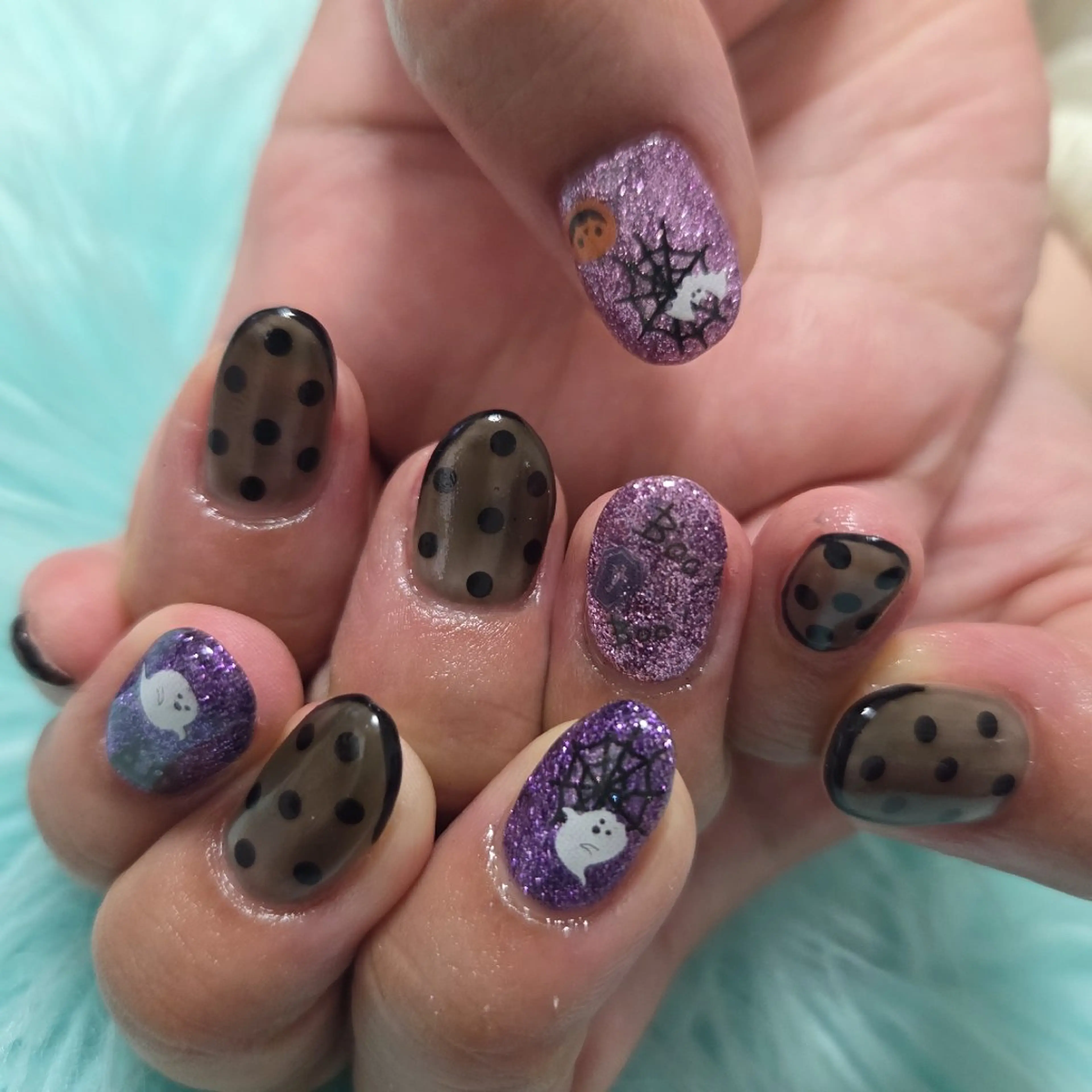 ネイル ハロウィン パープル Thetis nailsのネイルデザイン