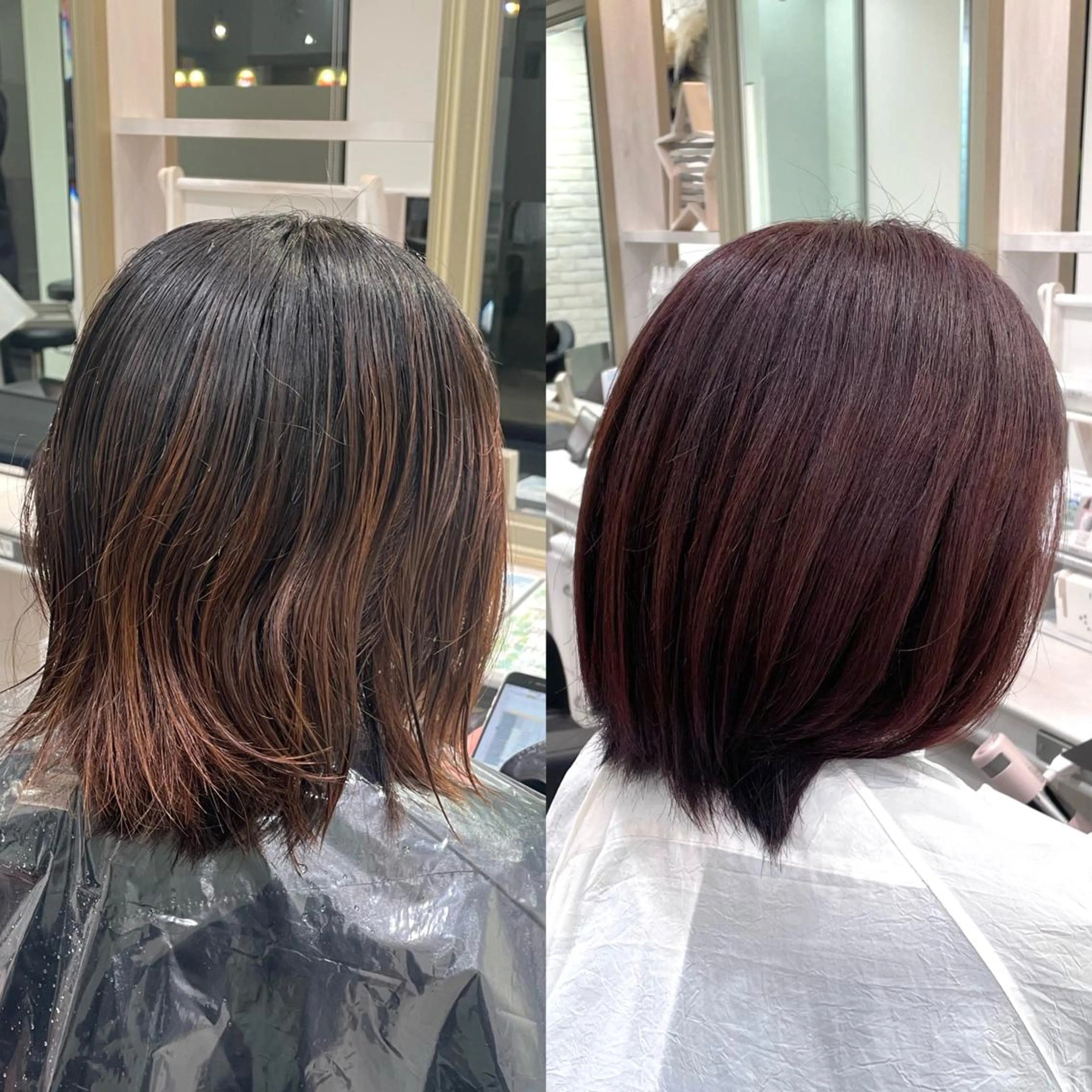 カラー バイオレットカラー カット ヘアカラー トリートメント ヘアセット パク・ボミン小野リエ 韓国ハーフ🦊のヘアスタイル