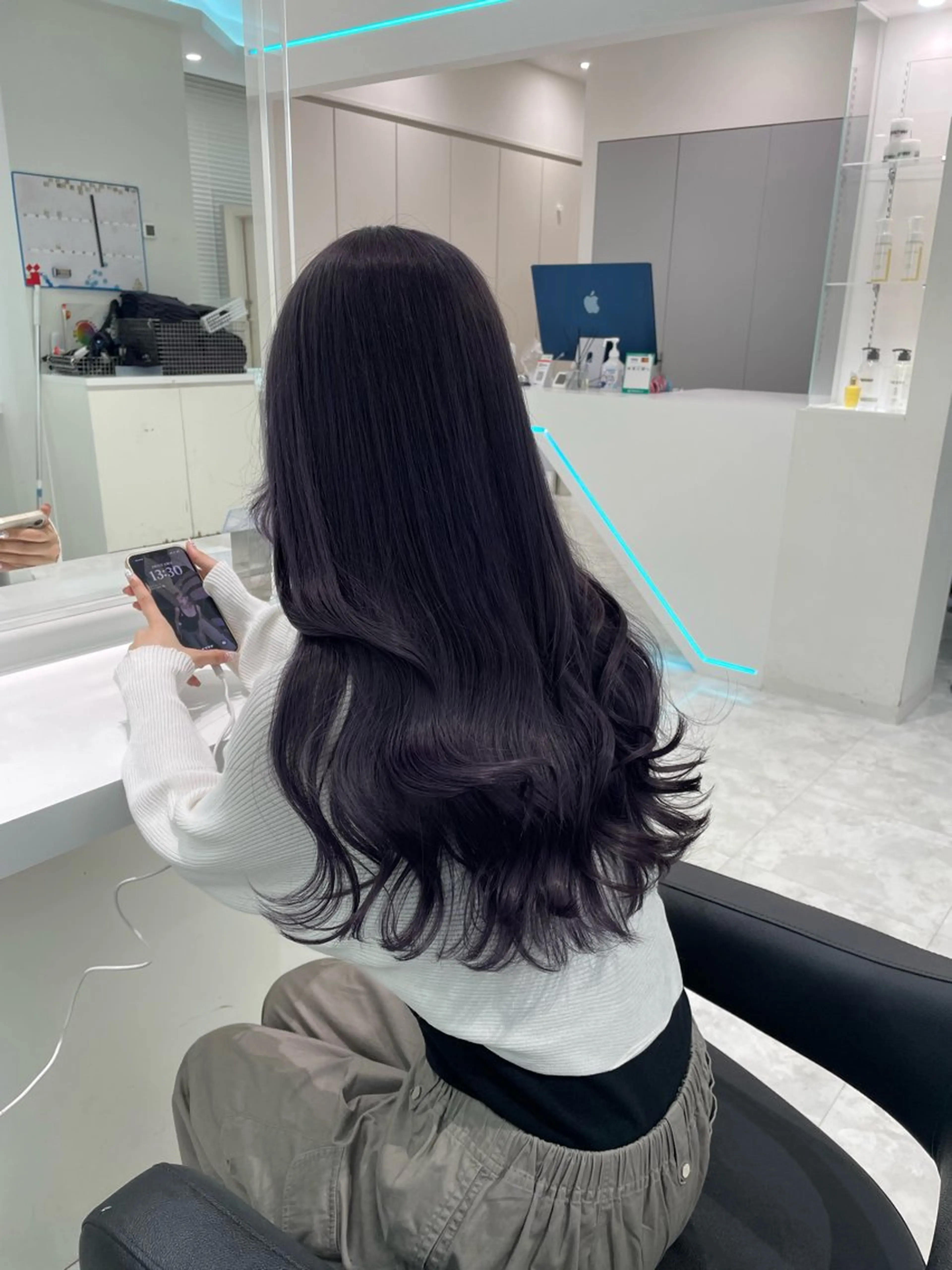 ロング カラー ディープパープル パープルカラー ヘアカラー 💖トレンド夏 カラー💖FUTAのヘアスタイル
