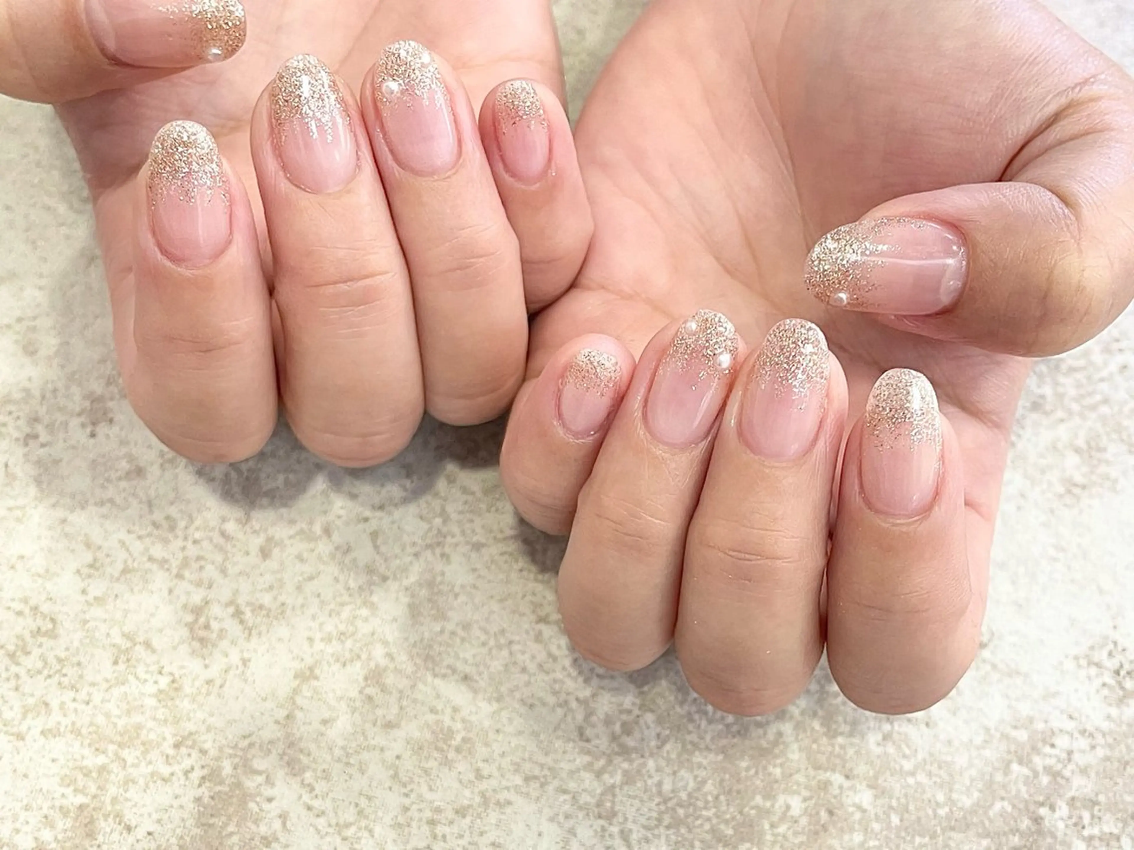ネイル ラメ(グリッター) ラメグラデーション ピンク nailsalon amity🌿池田のネイルデザイン