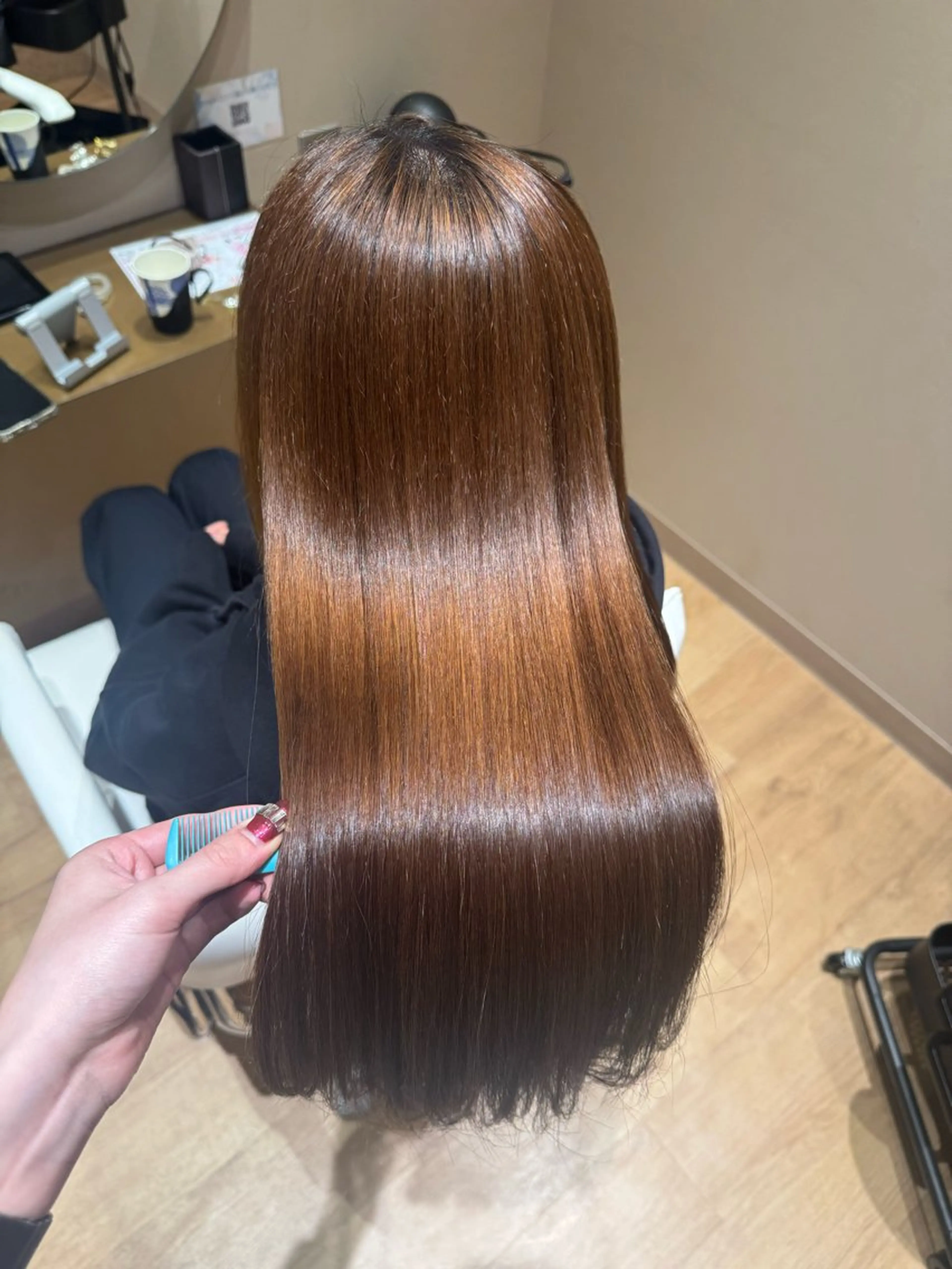 ロング カット 縮毛矯正 黒島優香🦋 /縮毛矯正/髪質改善のヘアスタイル