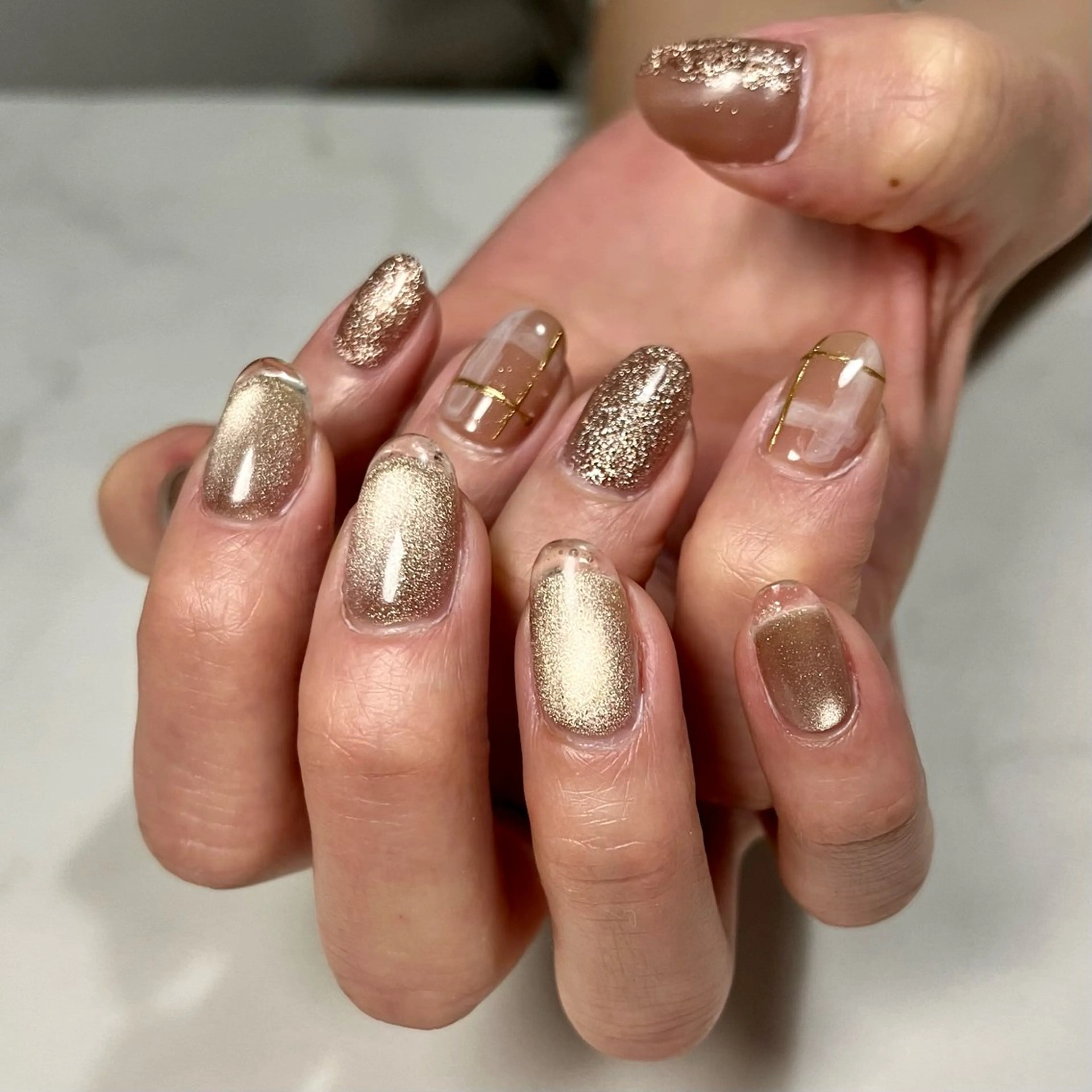 ネイル クリアネイル 長さ出し フレンチネイル キラキラネイル ラメ(グリッター) kupu所属・ネイルサロン kupuのネイルデザイン