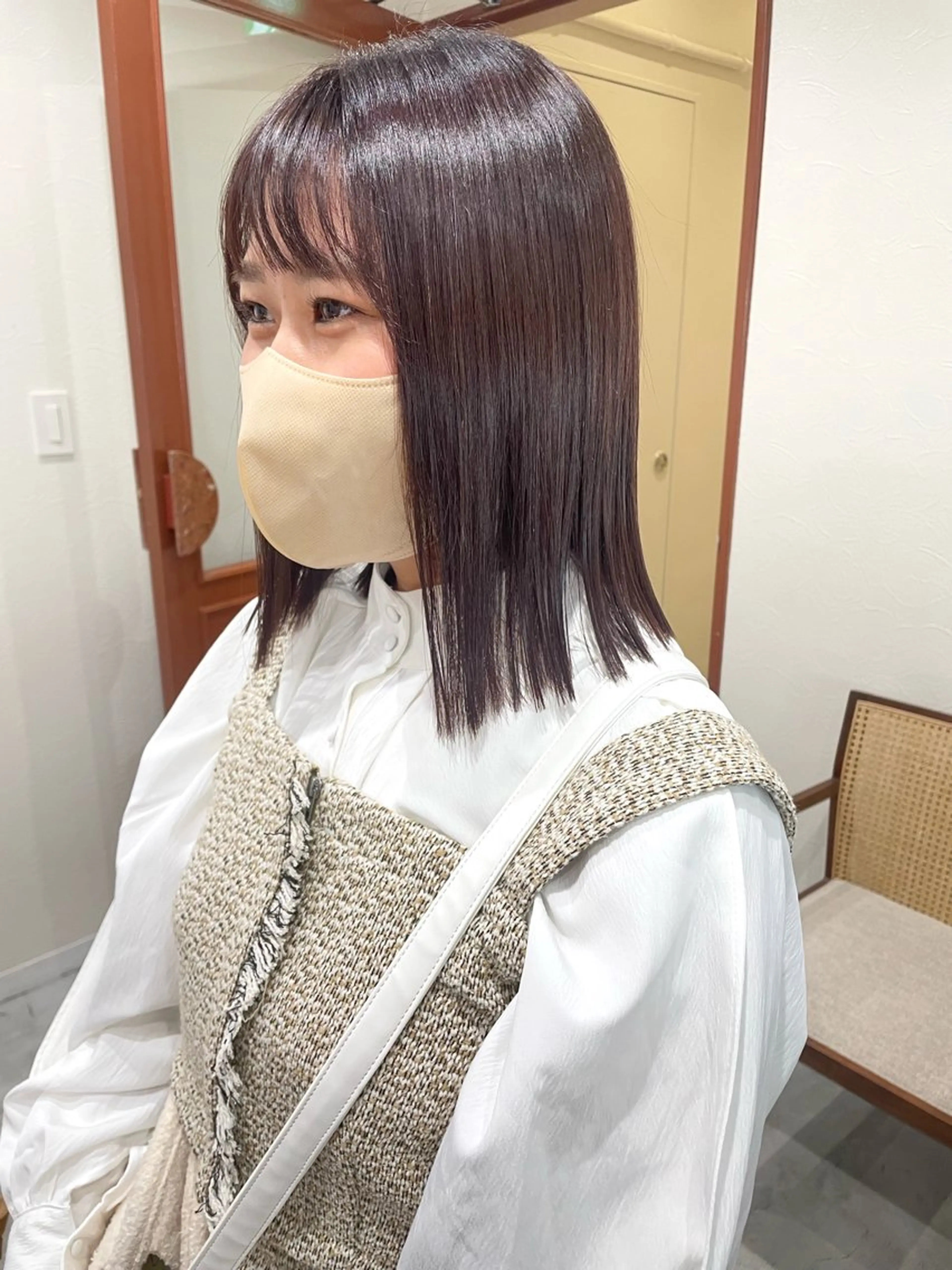 ミディアム カラー カット ヘアカラー トリートメント 鳥山愛結/パーマ /透明感カラー🫧のヘアスタイル