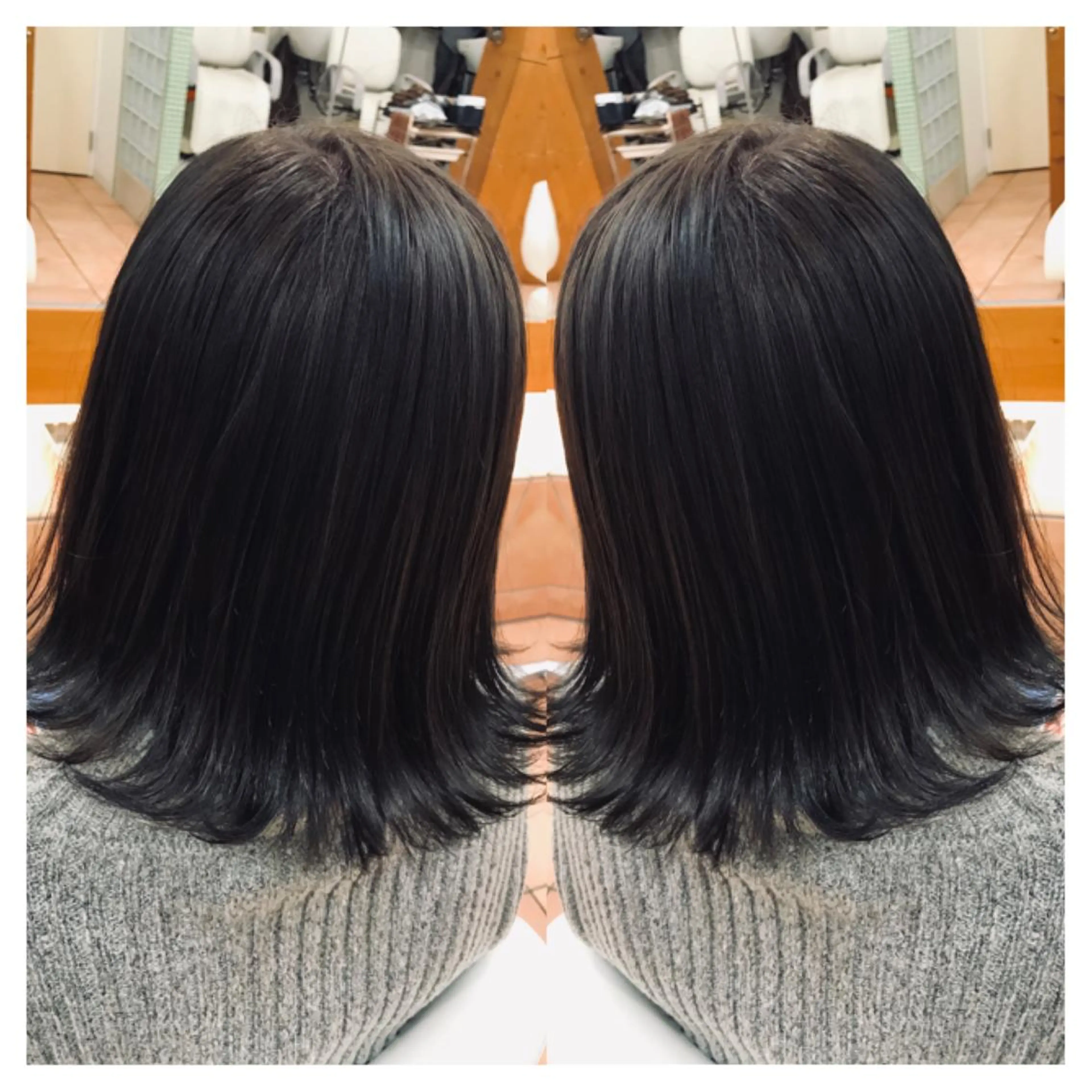 ミディアム カラー カット ヘアカラー トリートメント 村山 茉衣のヘアスタイル