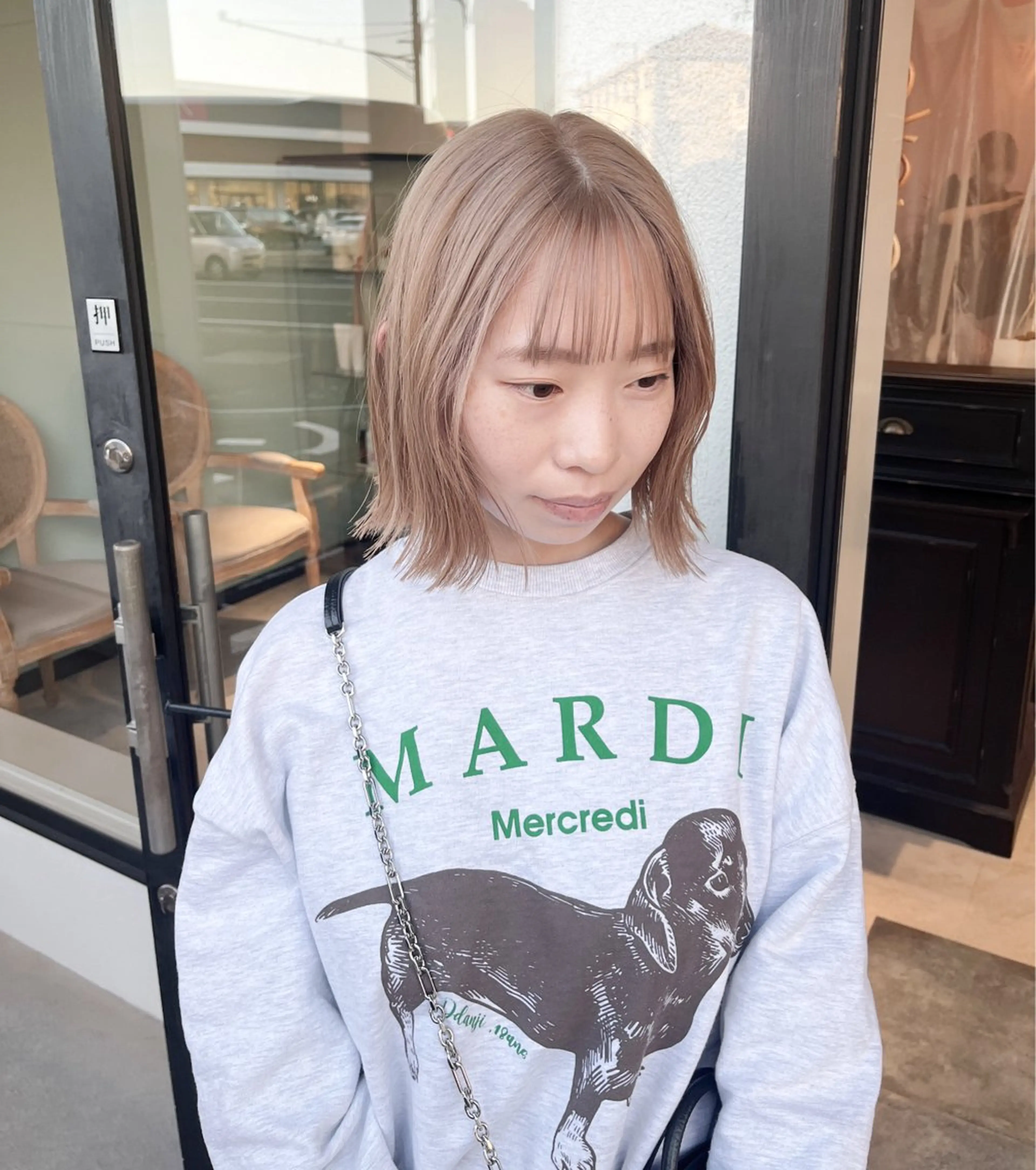 ミディアム 切りっぱなしボブ ボブ Bonheur所属・Bonheur銀座 /runaのヘアスタイル