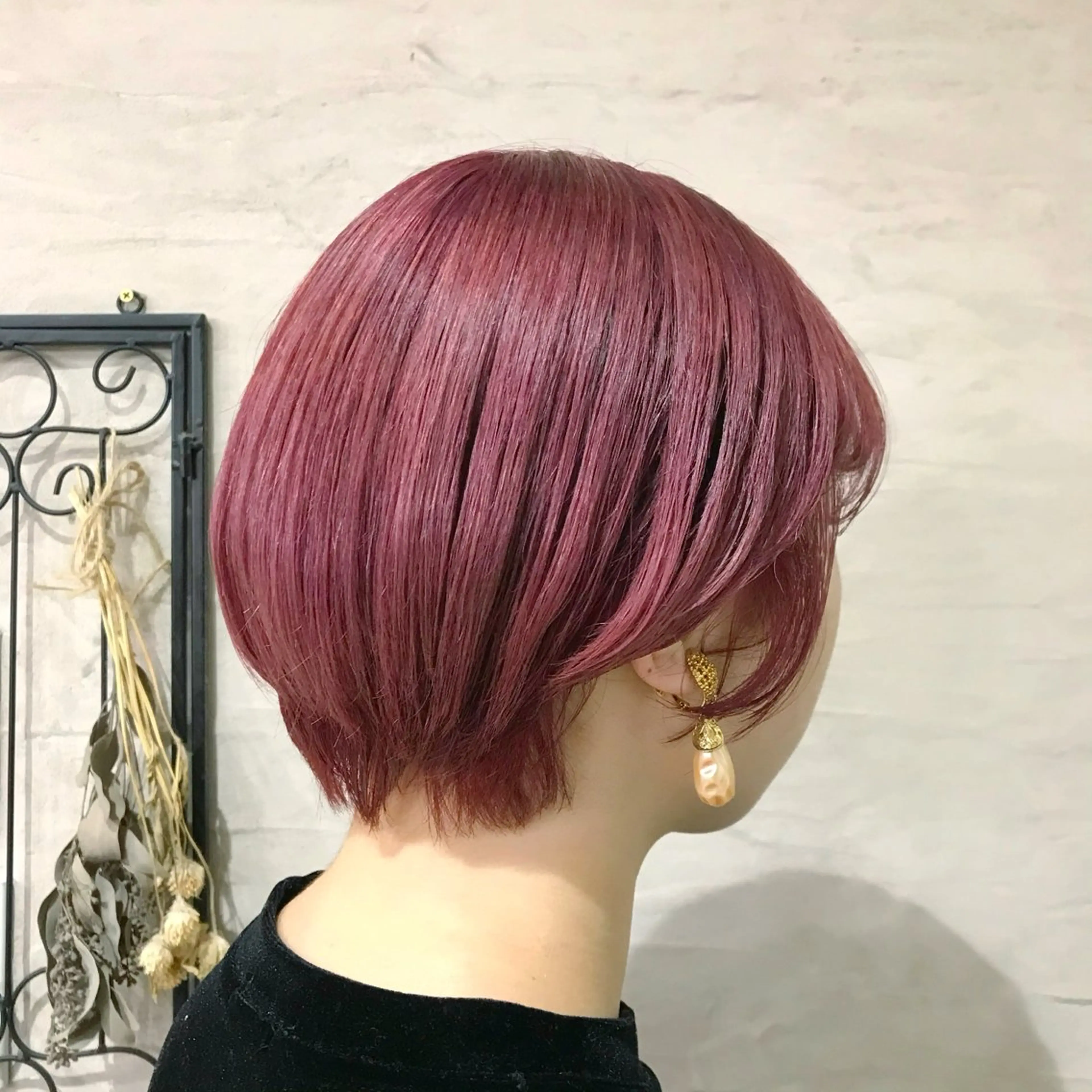 ショート カラー パーマ ヘアアレンジ ヘアカラー トリートメント くびれボブ/艶カラー /髪質改善🌷喜美花のヘアスタイル