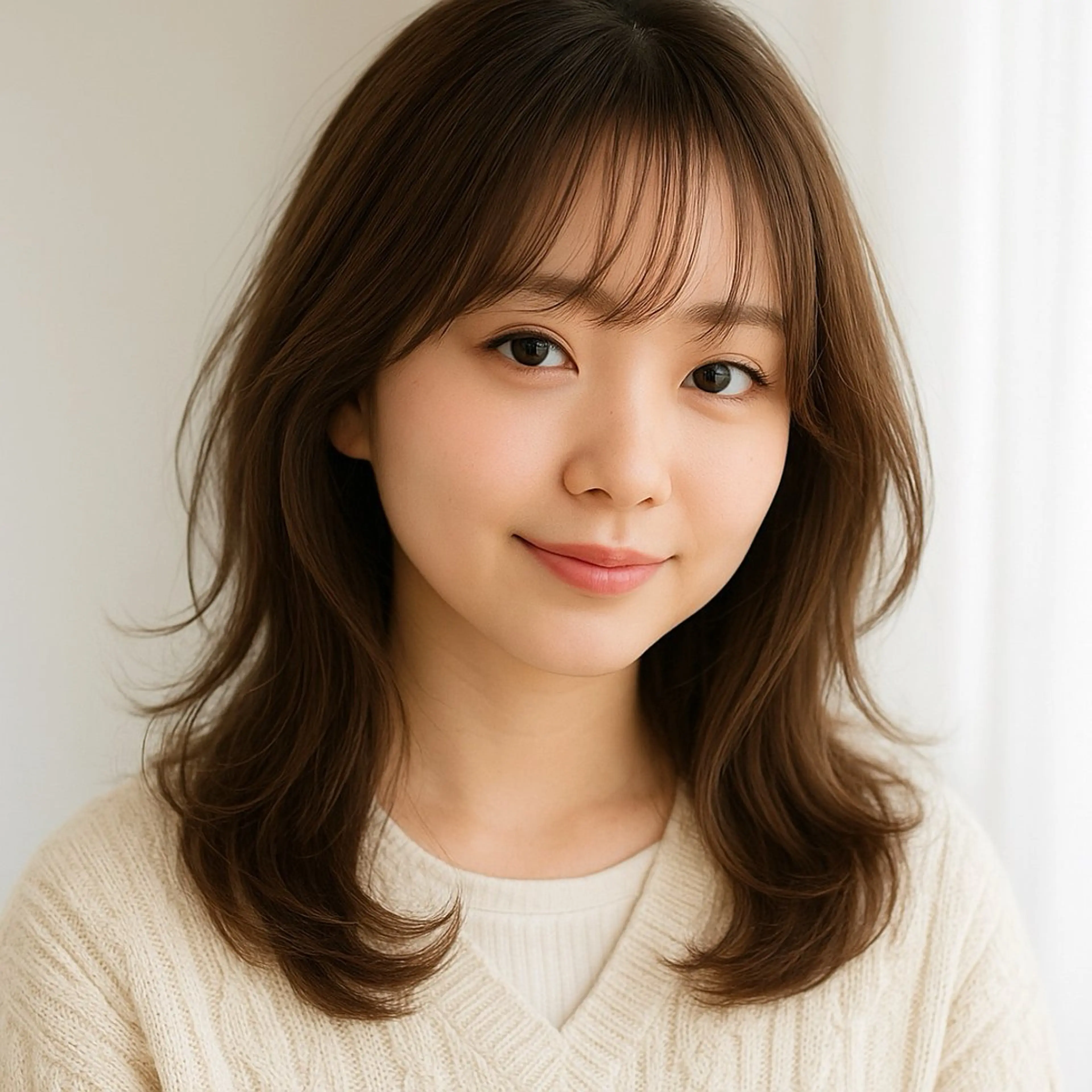 ミディアム ボブ/レイヤー 韓国/美髪/みそらのヘアスタイル