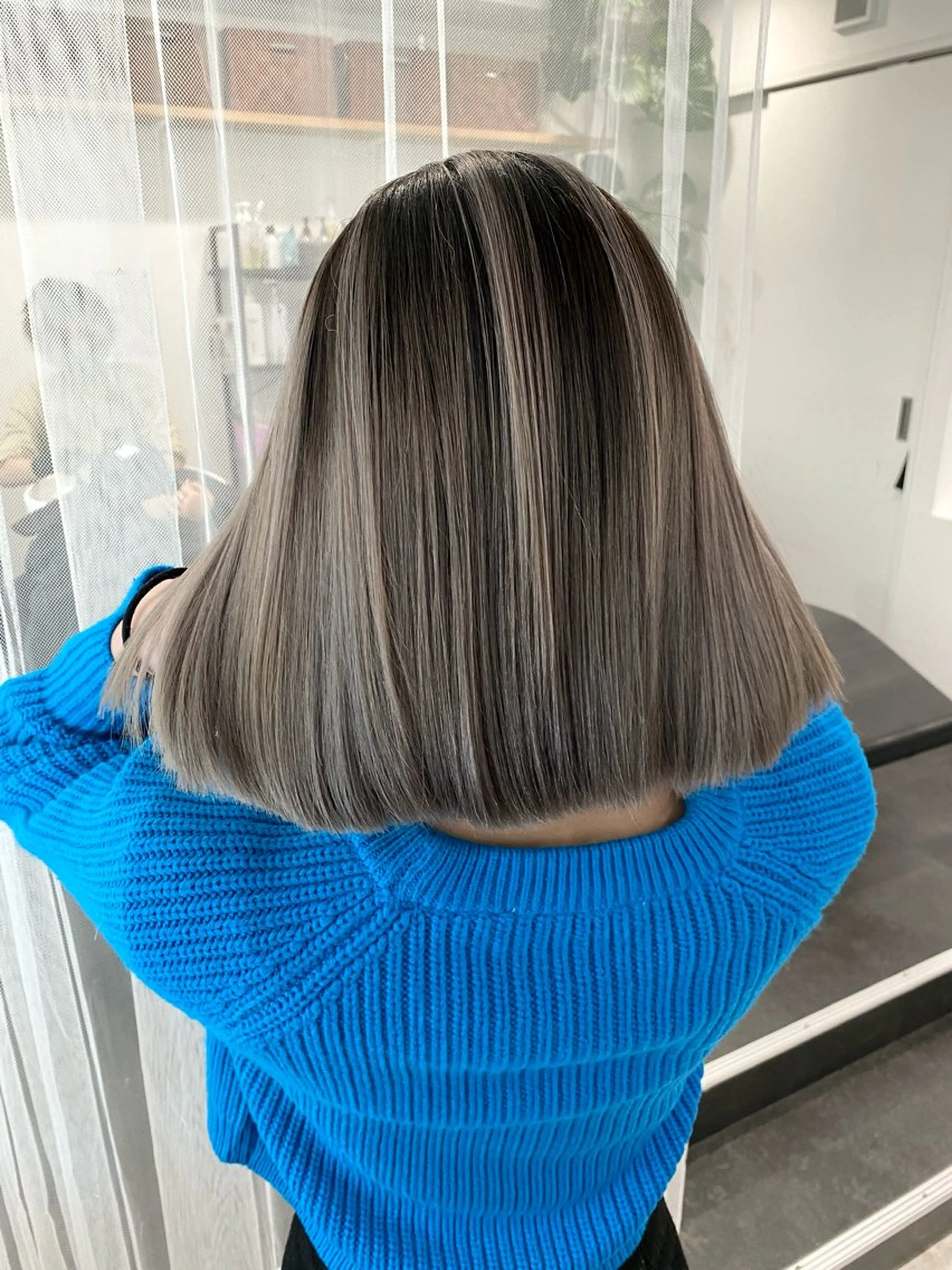 ショート カラー ショートボブ アディクシーカラー バレイヤージュ ブリーチ ケアブリーチ カット ヘアカラー トリートメント JIL BLAN 京都のヘアスタイル