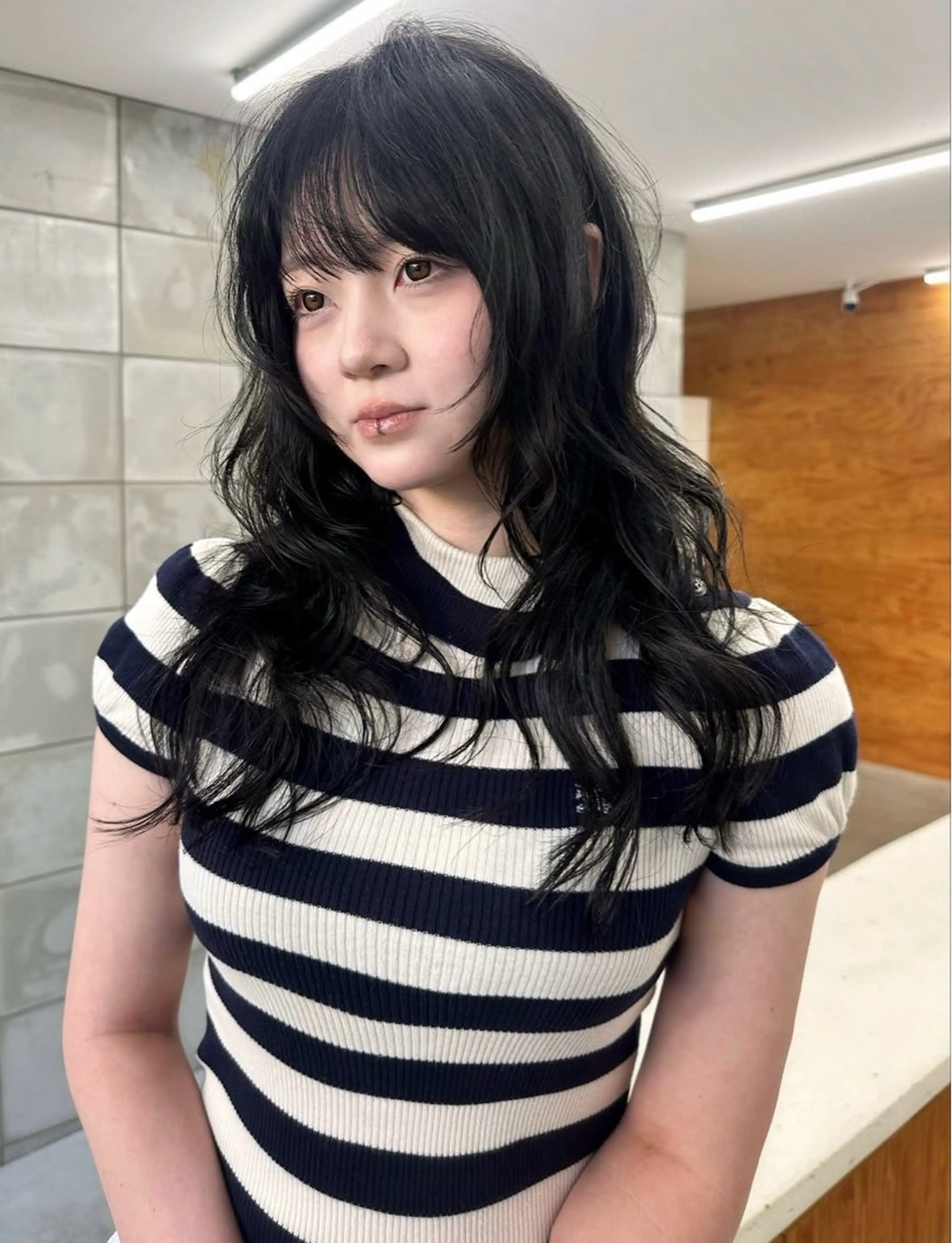 ロング カラー ハイレイヤー レイヤーカット カット ヘアカラー 榛地 渉馬のヘアスタイル