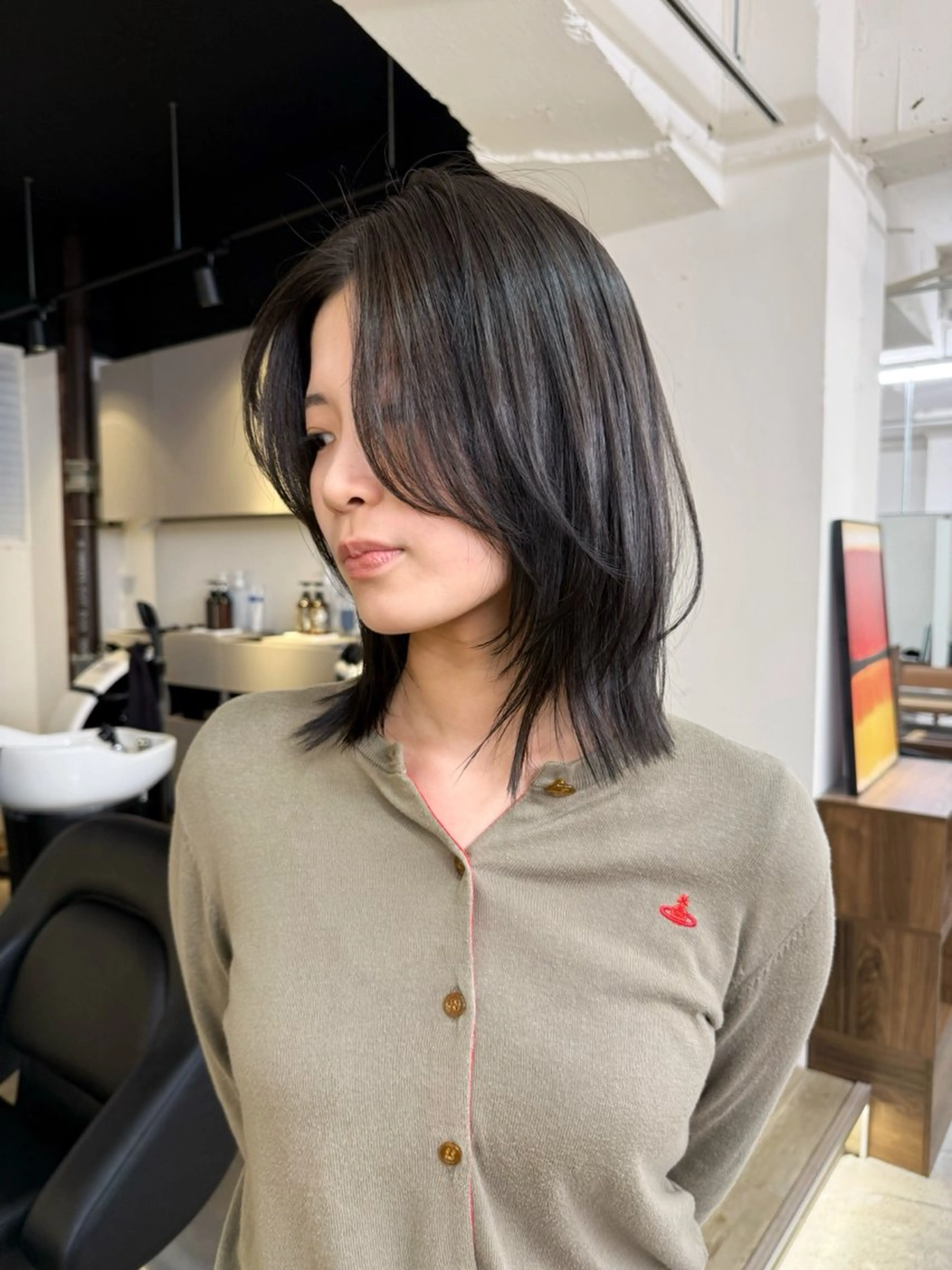 🤍 cut+color+straight perm🤍の写真